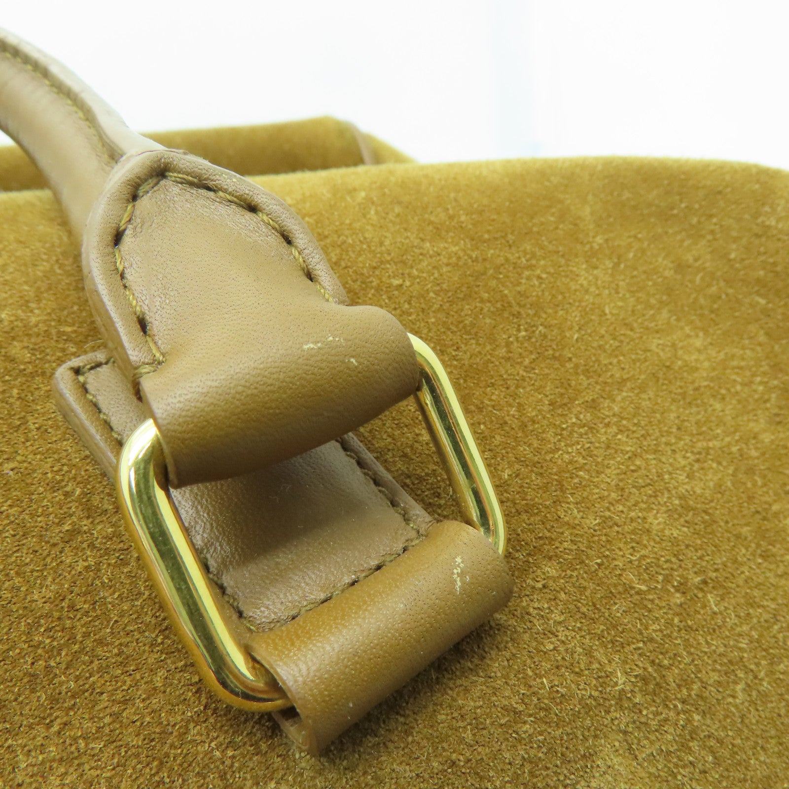 SAINT LAURENT 麂皮皮革2way Shoulder金扣手挽肩背两用袋啡色