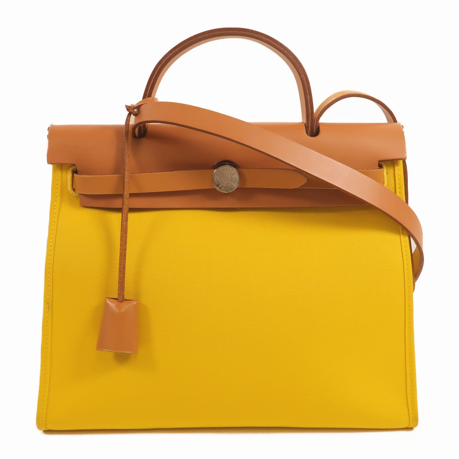 HERMES 帆布Herbag PM手挽肩背兩用袋Lime