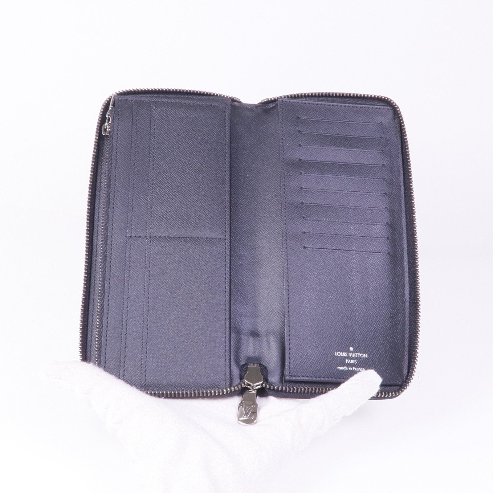 LOUIS VUITTON Monogram Eclipse Zippy Wallet Vertical銀扣長錢包