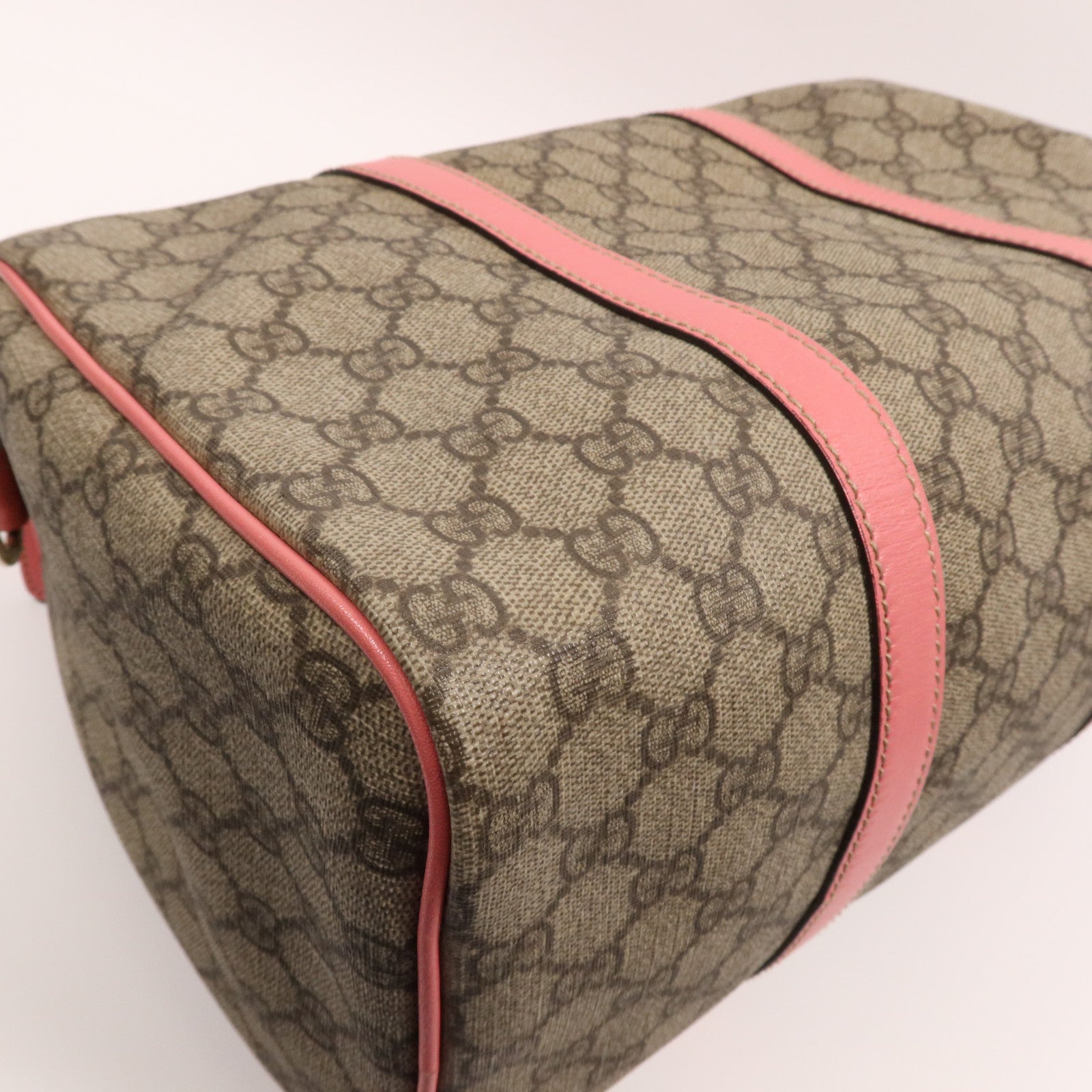 GUCCI 塗層帆布Boston Bag金扣手挽袋