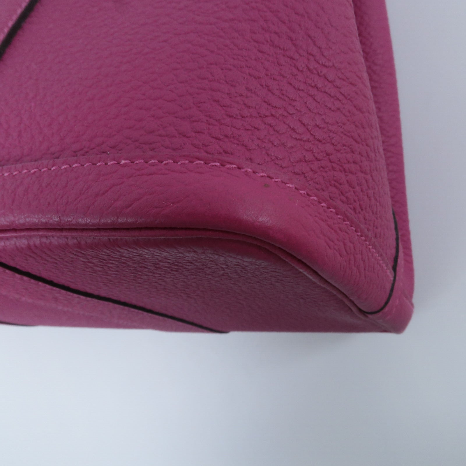 HERMES Country皮革Garden Party PM手挽袋Rose Pourpre