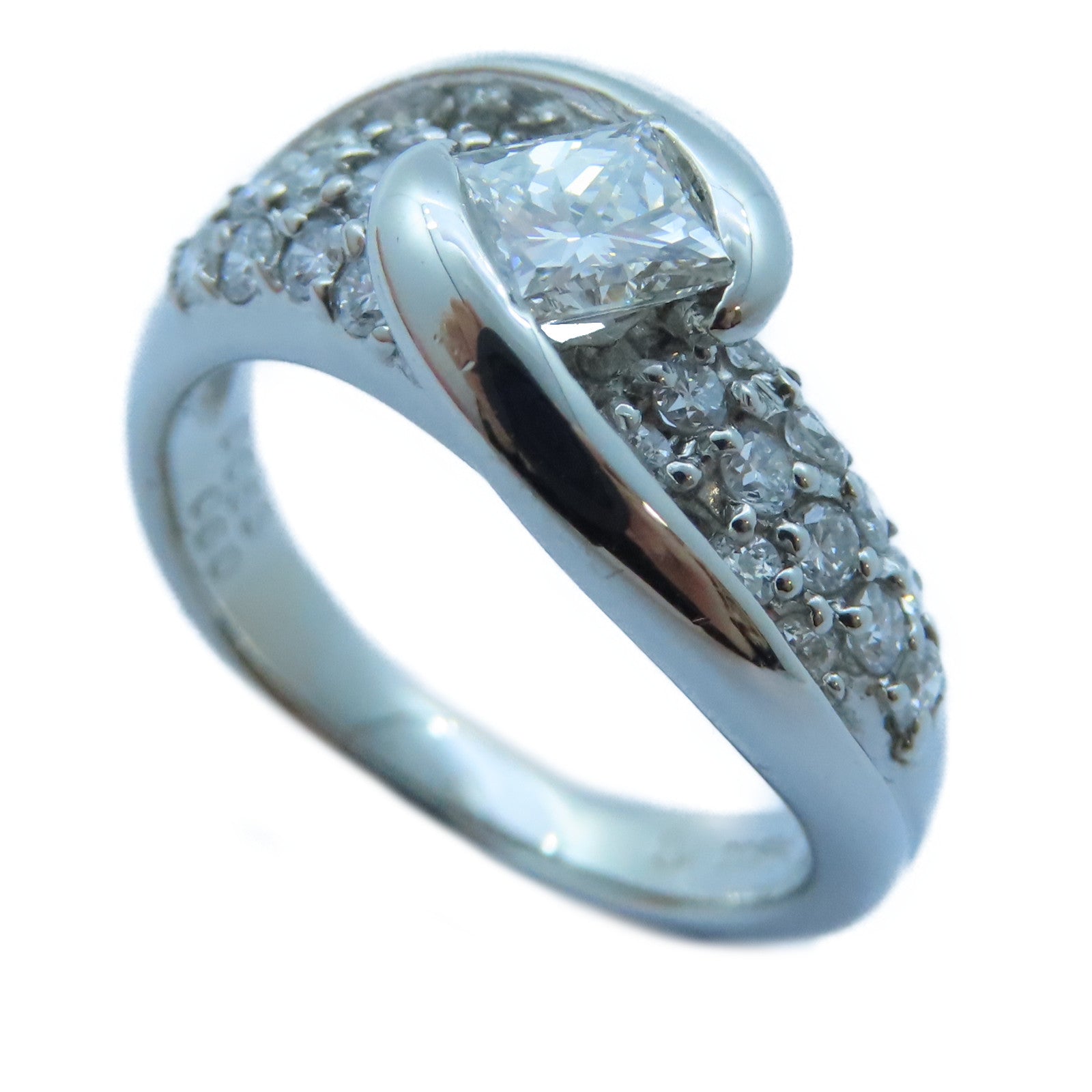 JEWELRY PT900白金Diamond Ring 0.53ct/0.60ct鑽石戒指US#6