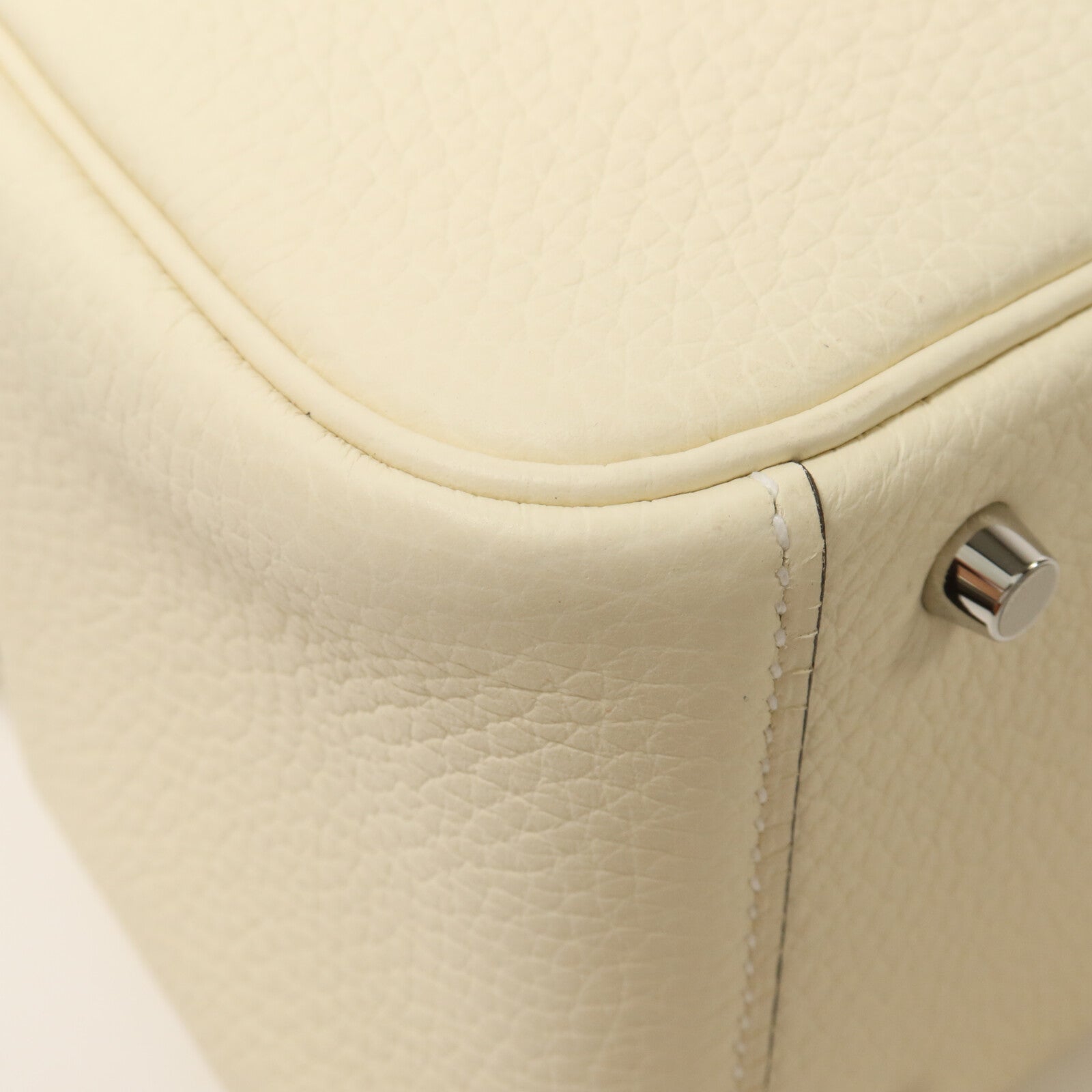 HERMES Clemence皮革Mini Lindy手挽肩背兩用袋Cream