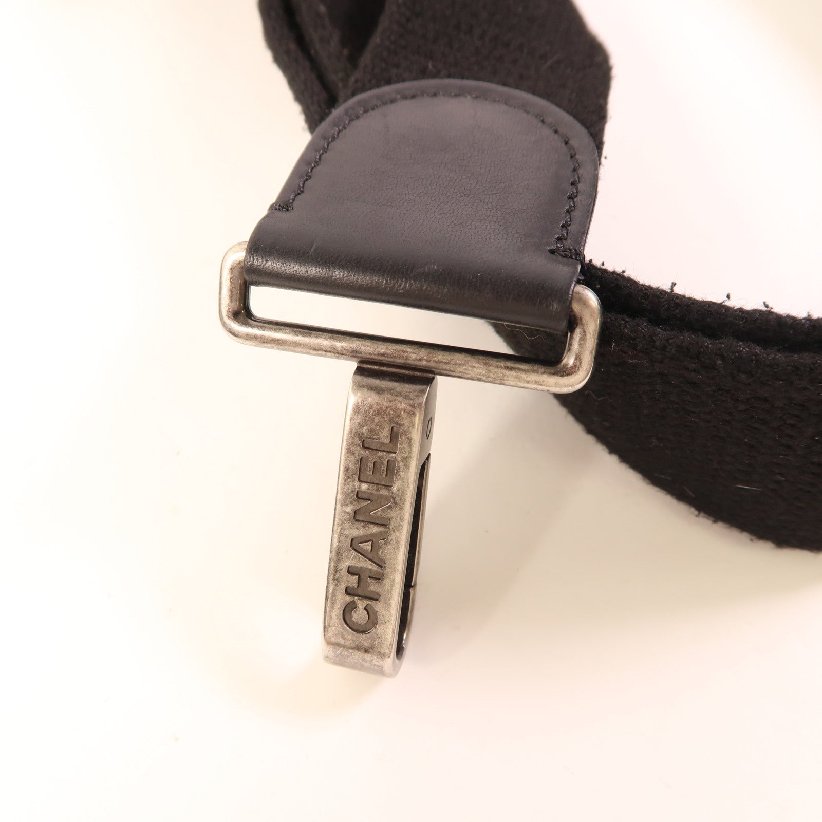 CHANEL 尼龍2 Way Bag銀扣手挽肩背兩用袋