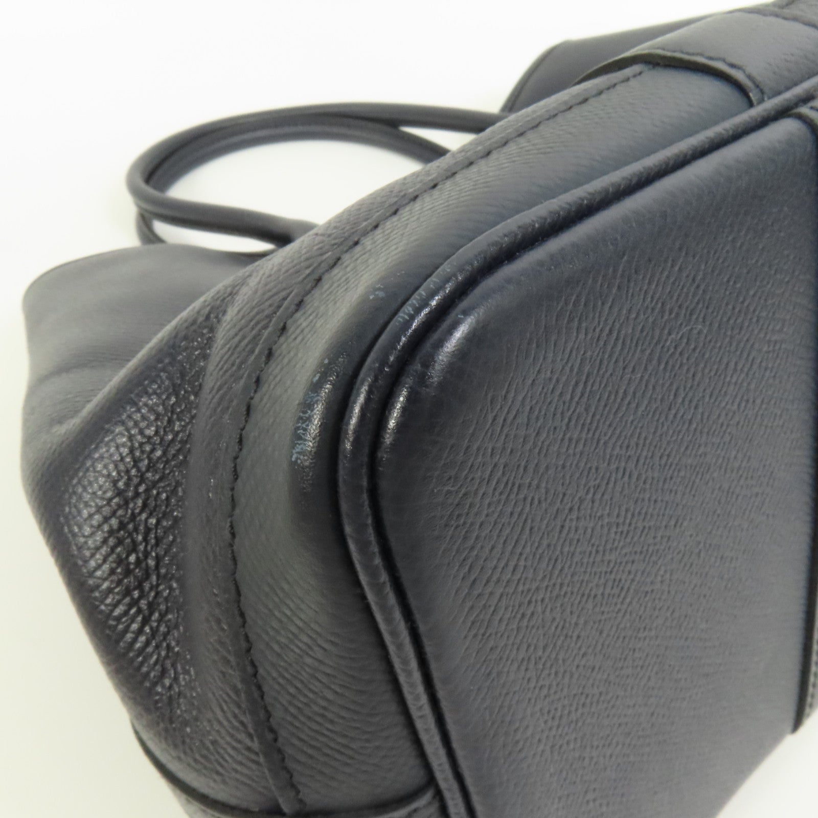 HERMES Epsom皮革Garden Party TPM銀扣手挽袋Bleu Indigo