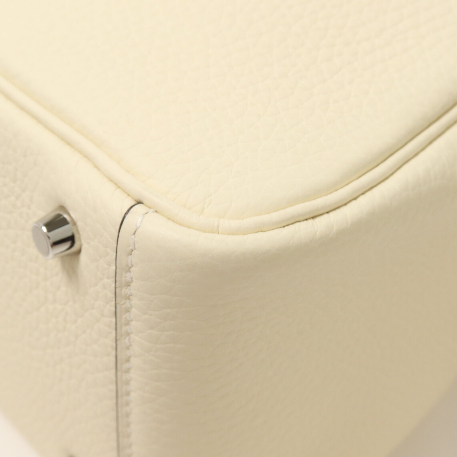 HERMES Clemence皮革Mini Lindy手挽肩背兩用袋Cream