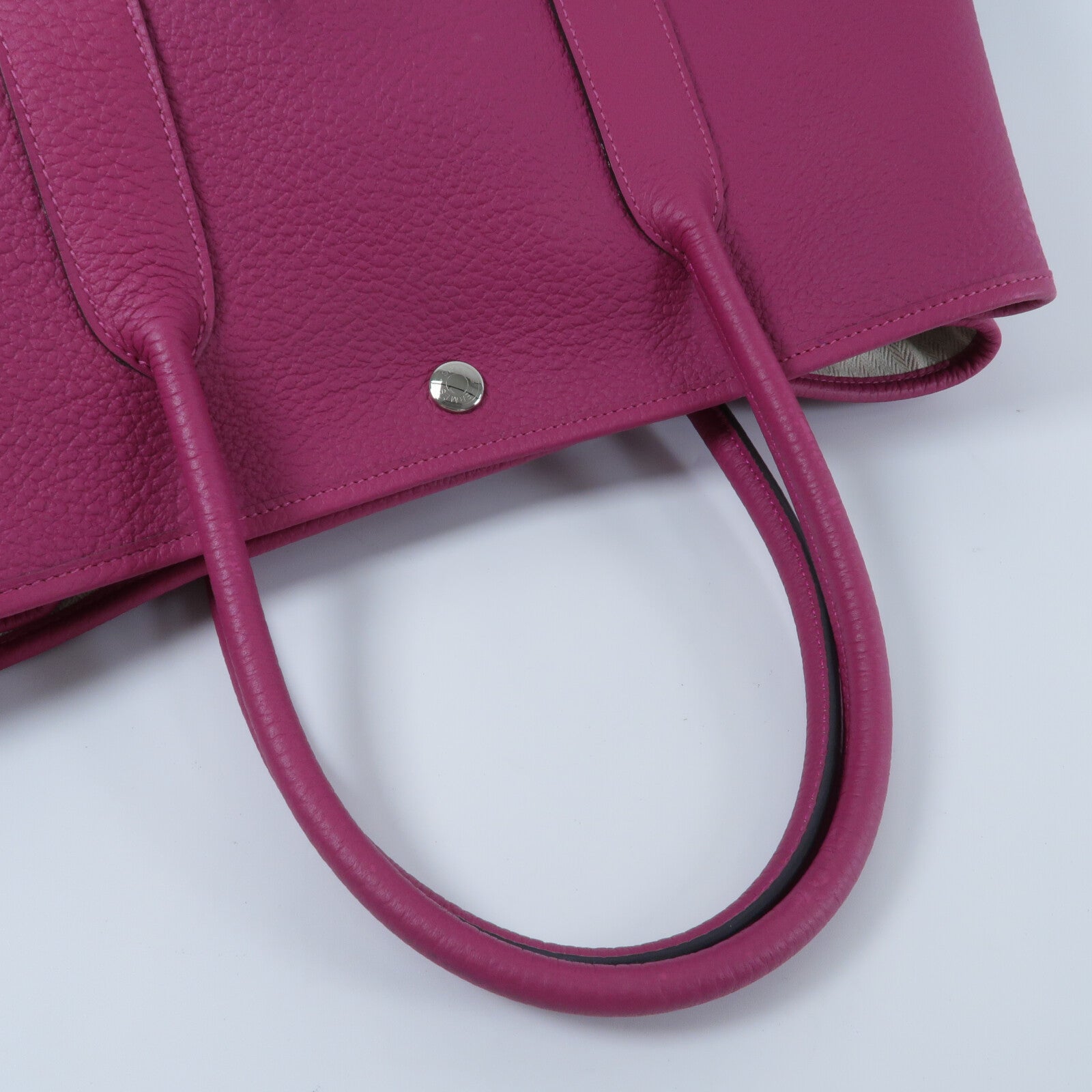 HERMES Country皮革Garden Party PM手挽袋Rose Pourpre