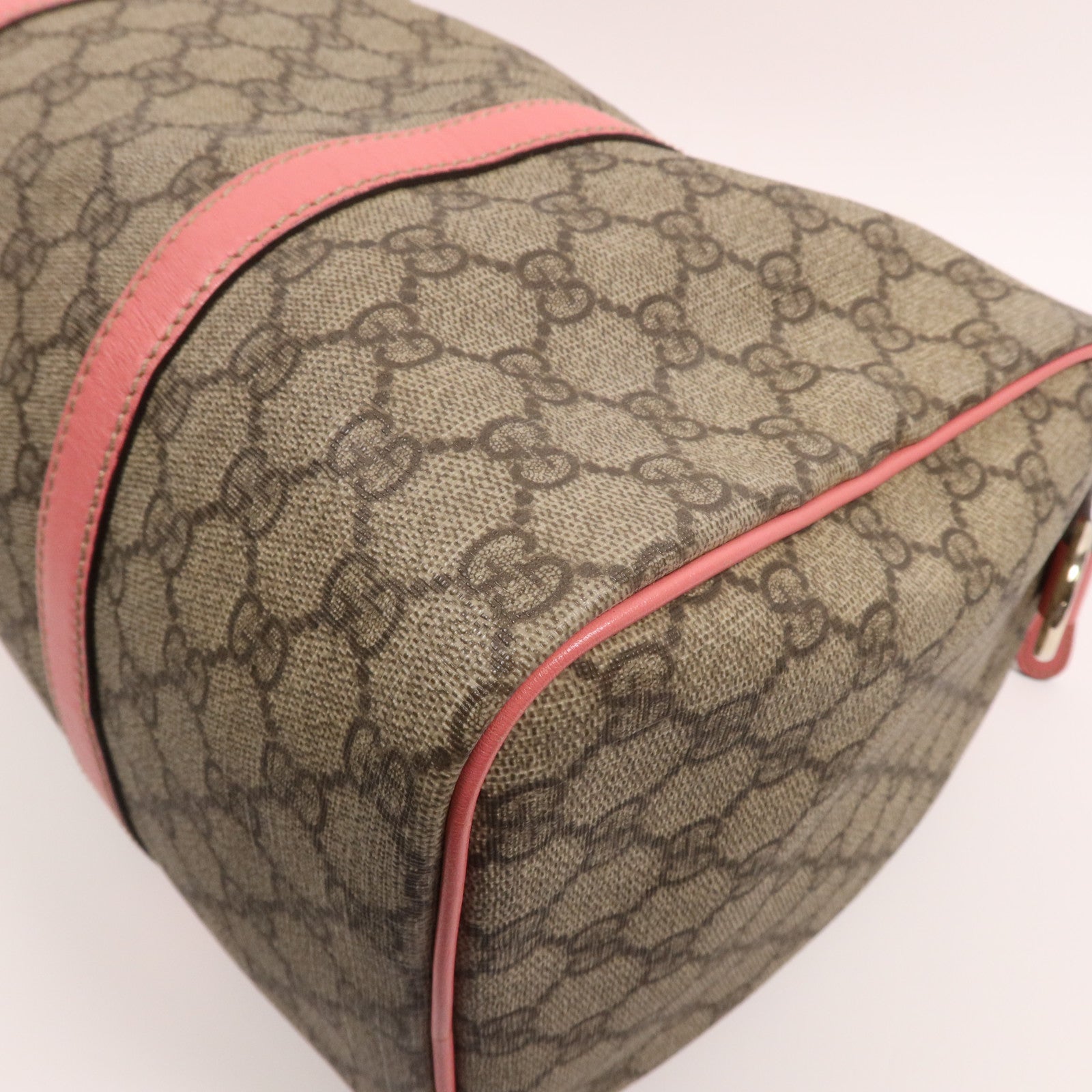 GUCCI 塗層帆布Boston Bag金扣手挽袋