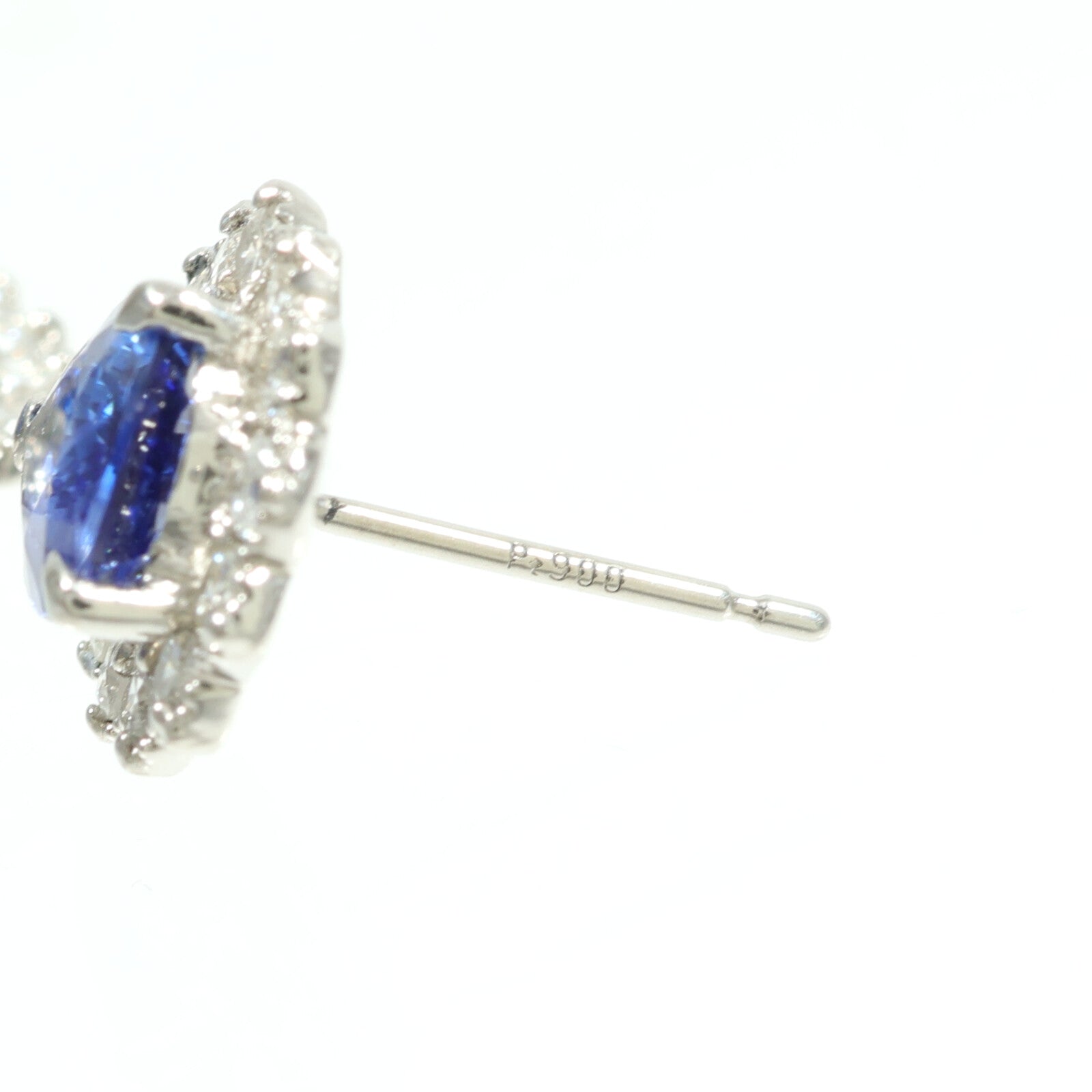 JEWELRY PT950鉑金Sapphire Diamond Earrings藍寶石/鑽石耳環
