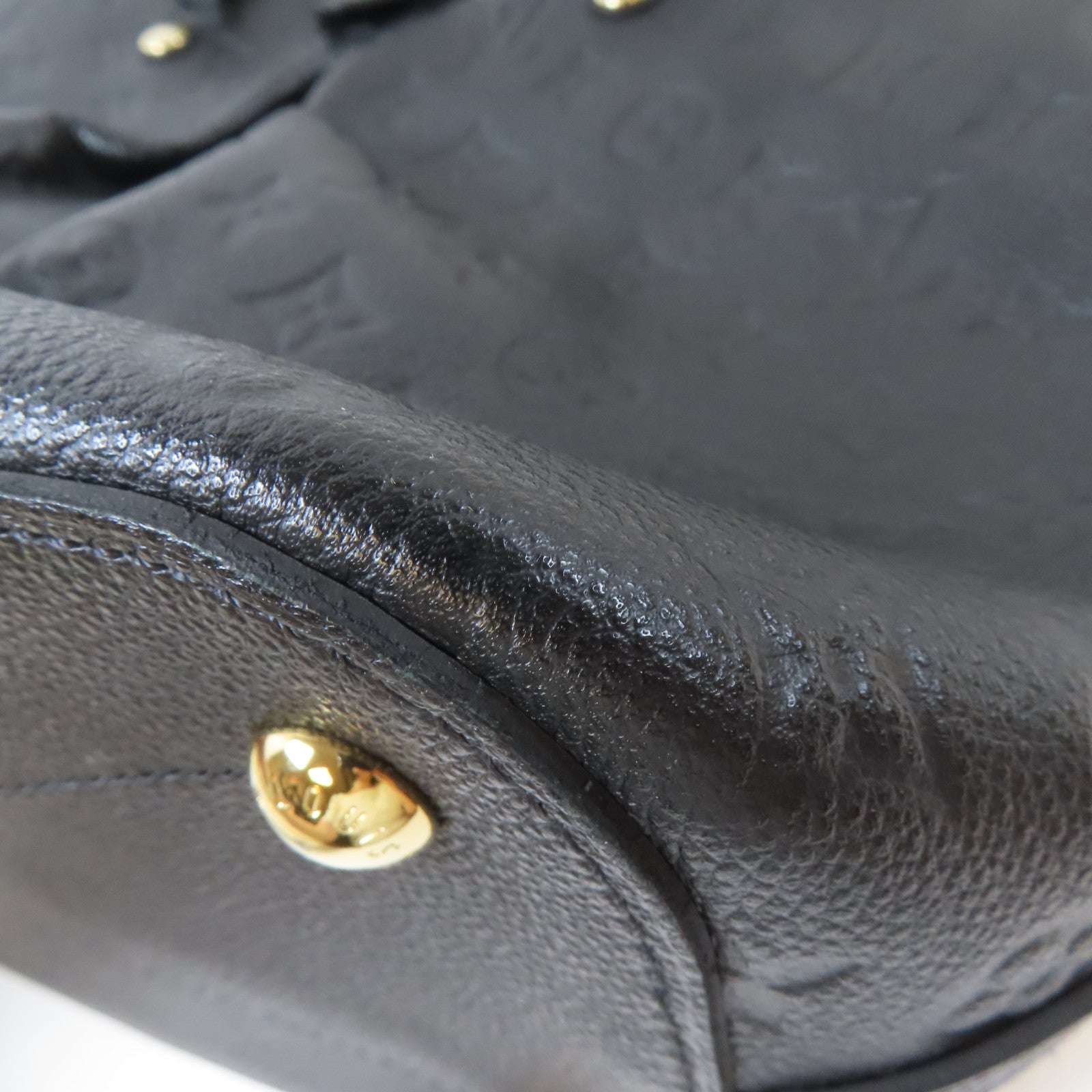 LOUIS VUITTON Monogram Empreinte Mazarine MM金扣手挽肩背兩用袋黑色