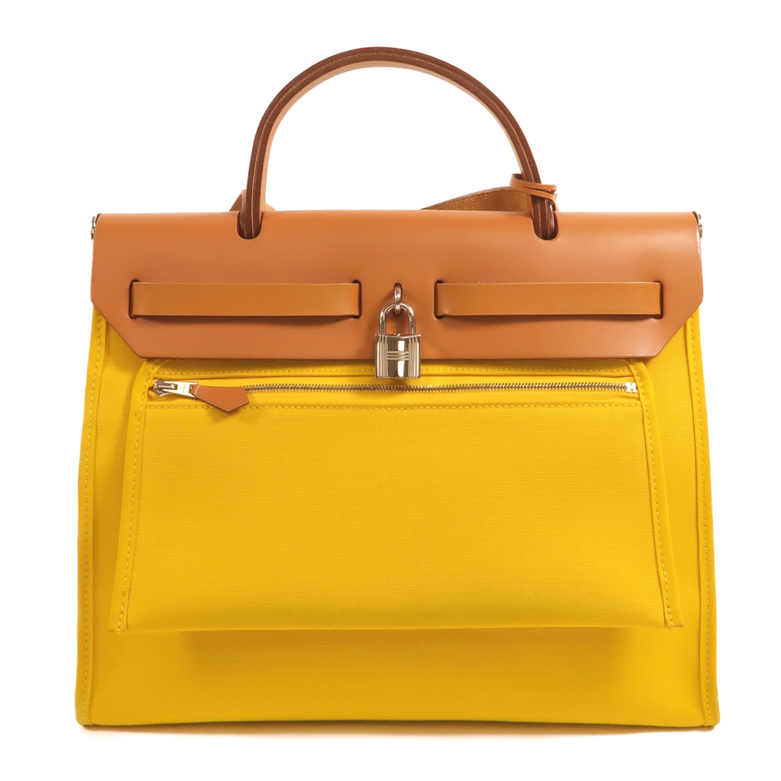 HERMES 帆布Herbag PM手挽肩背兩用袋Lime