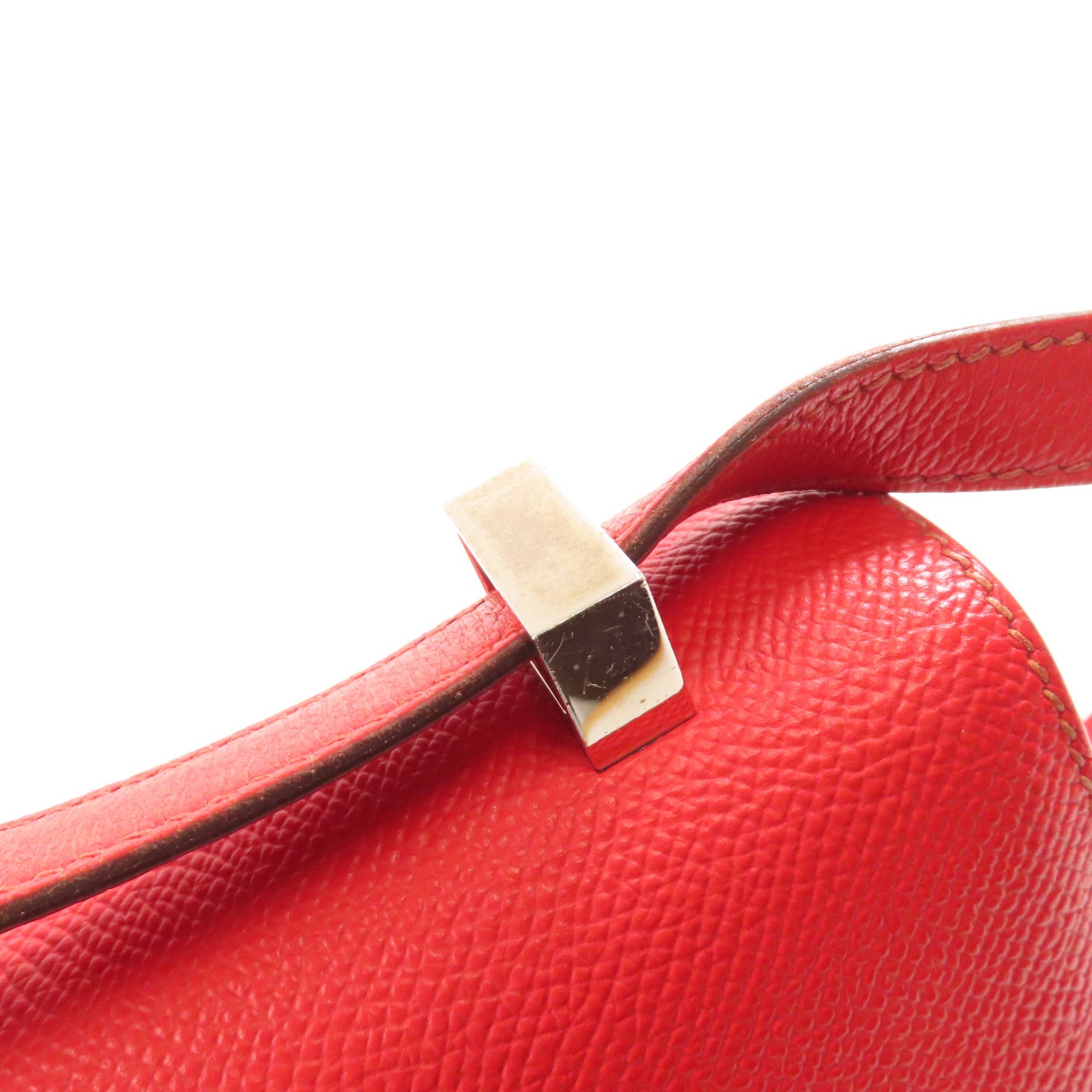 HERMES PHW Verrou 23 Shoulder Bag Veau Epsom Leather S3 Rouge de Coeur Red
