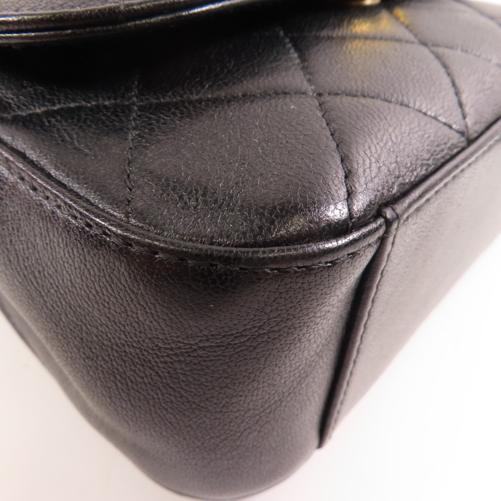 CHANEL 牛皮皮革Shoulder Bag金扣手挽肩背兩用袋