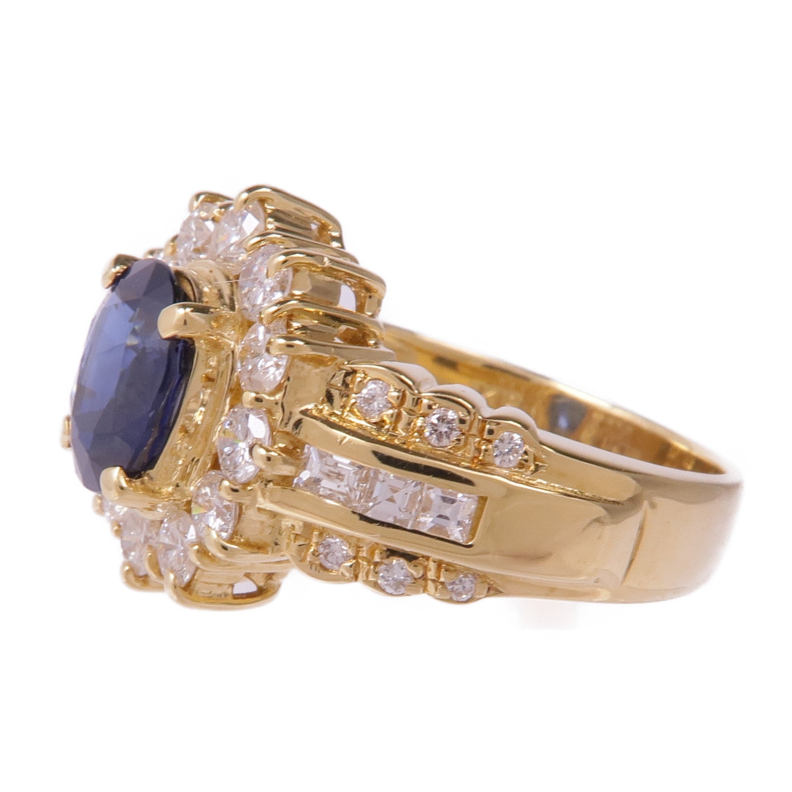 JEWELRY 18K黃金Sapphire Diamond Ring藍寶石/鑽石戒指US#6