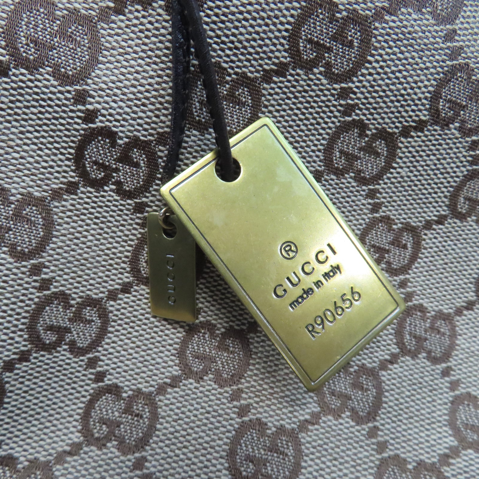 GUCCI 帆布Shoulder Bag金扣肩背袋啡色