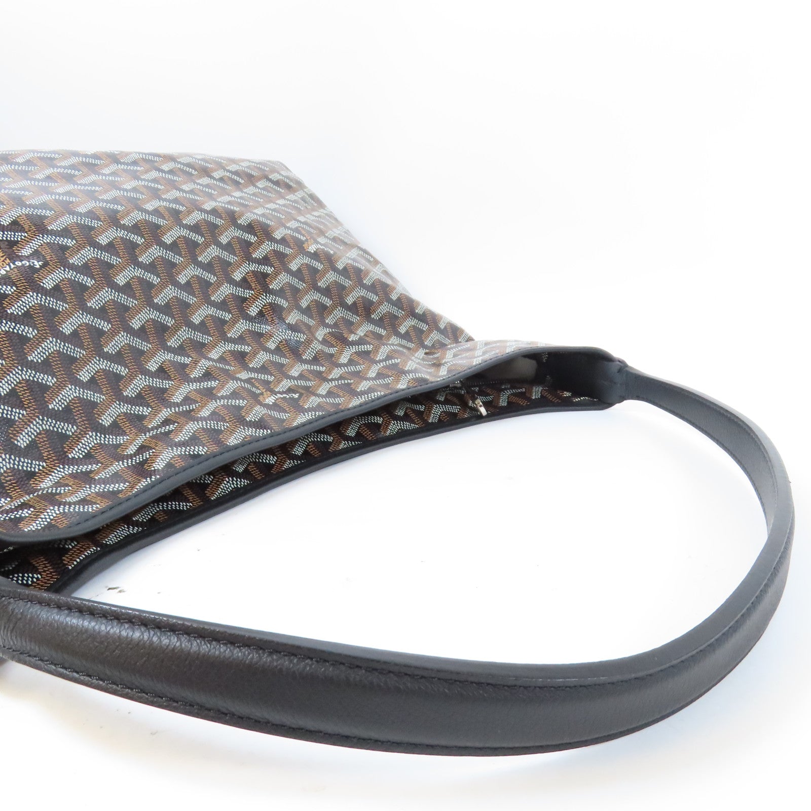GOYARD 塗層帆布Boheme Hobo銀扣肩背袋黑色