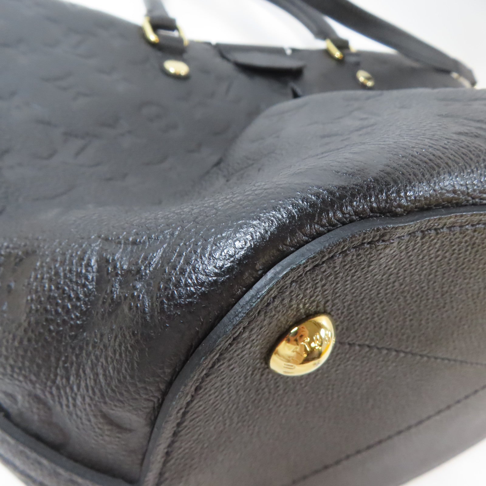 LOUIS VUITTON Monogram Empreinte Mazarine MM金扣手挽肩背兩用袋黑色