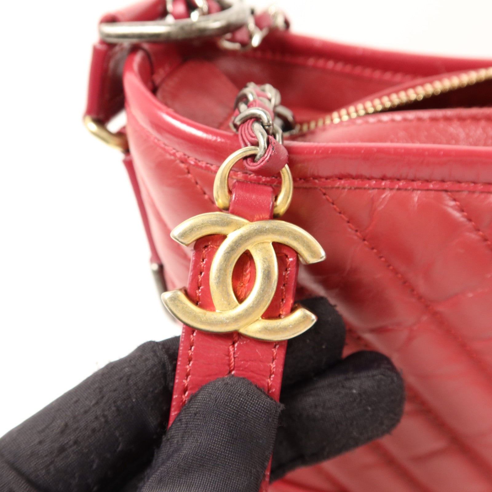 CHANEL 牛皮皮革Gabrielle Small鏈帶肩背袋