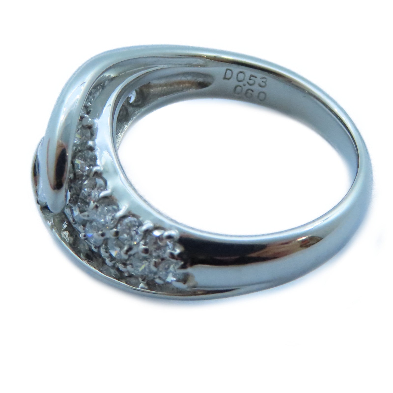 JEWELRY PT900白金Diamond Ring 0.53ct/0.60ct鑽石戒指US#6