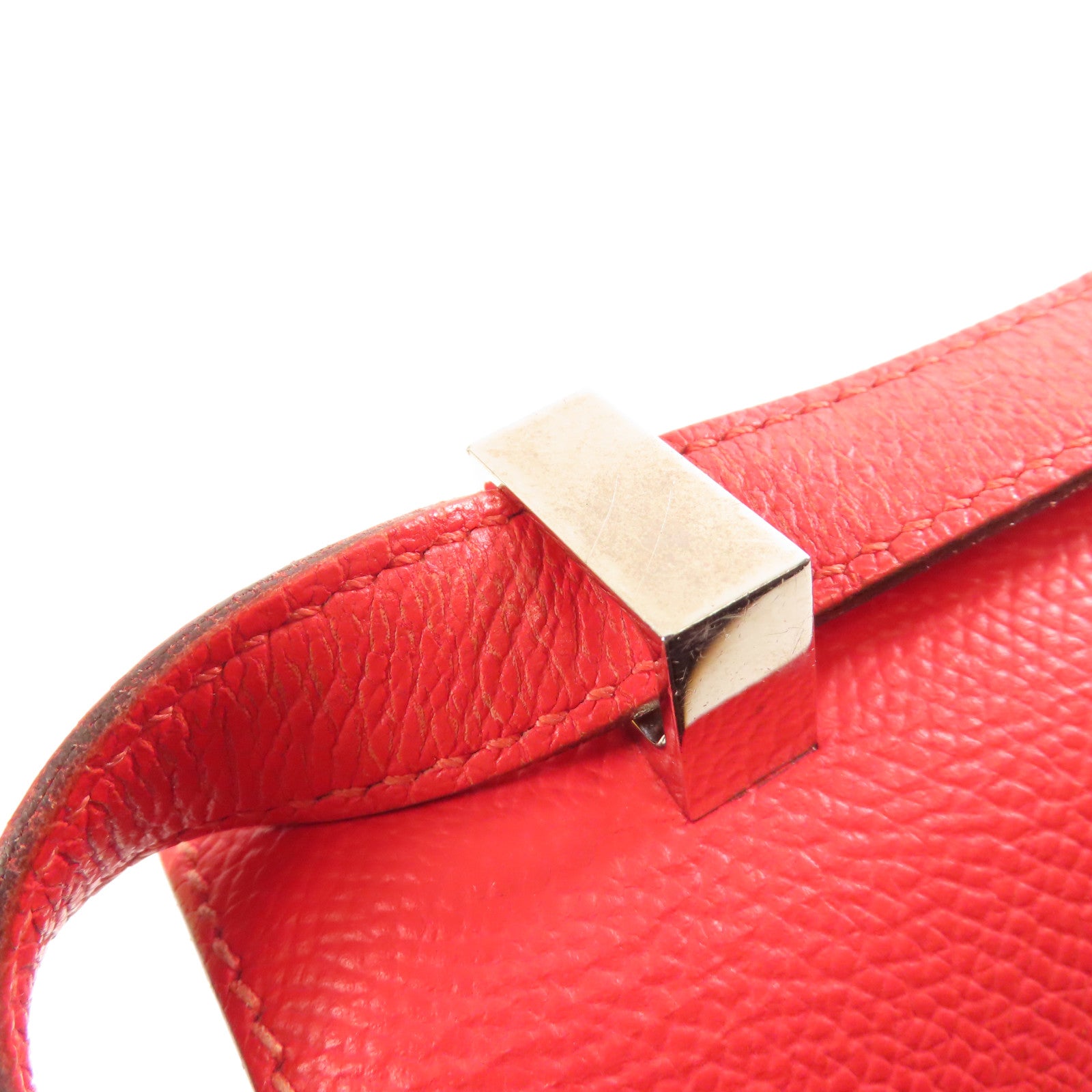 HERMES PHW Verrou 23 Shoulder Bag Veau Epsom Leather S3 Rouge de Coeur Red