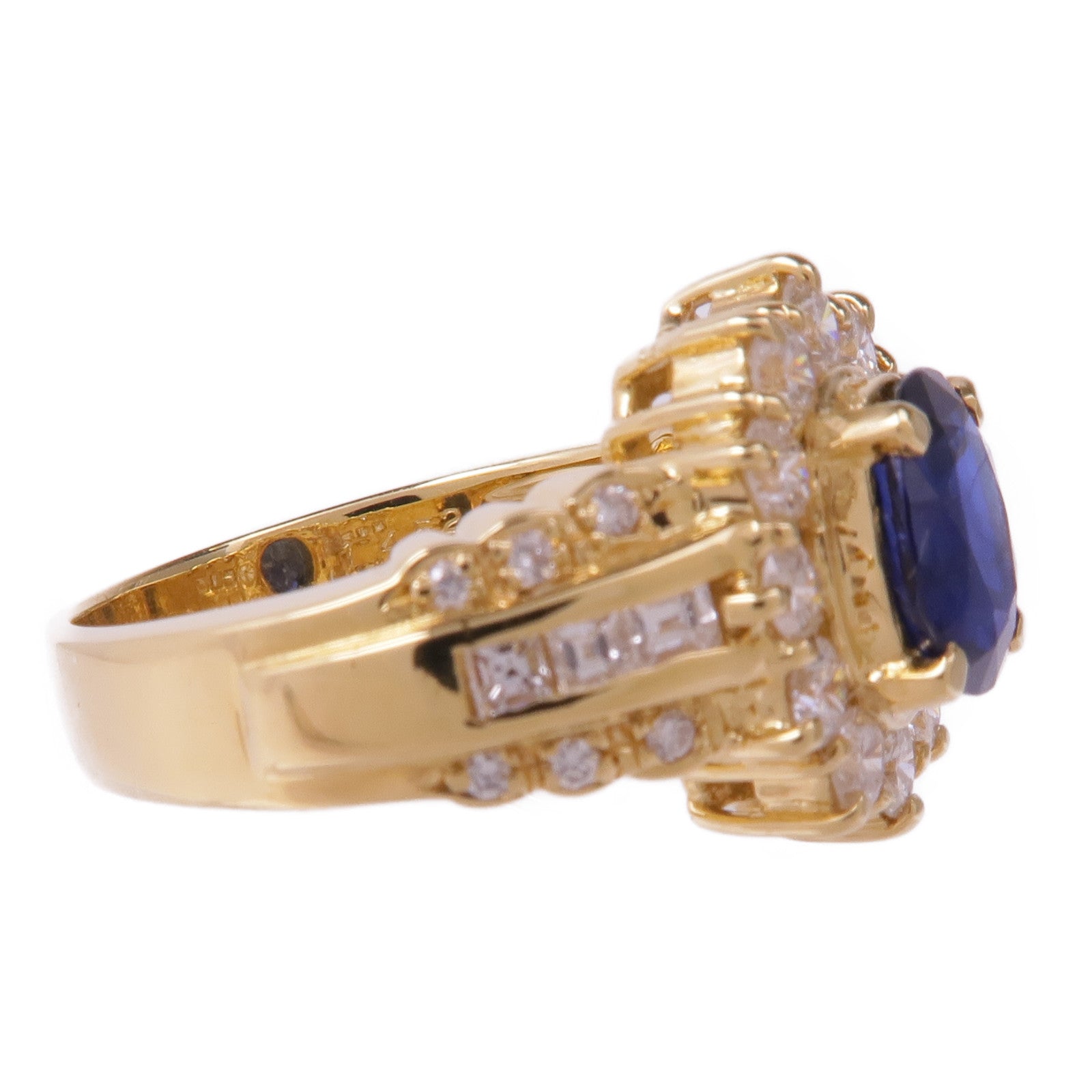 JEWELRY 18K黃金Sapphire Diamond Ring藍寶石/鑽石戒指US#6