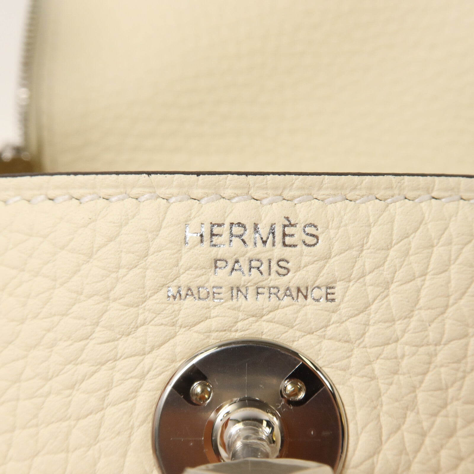 HERMES Clemence皮革Mini Lindy手挽肩背兩用袋Cream