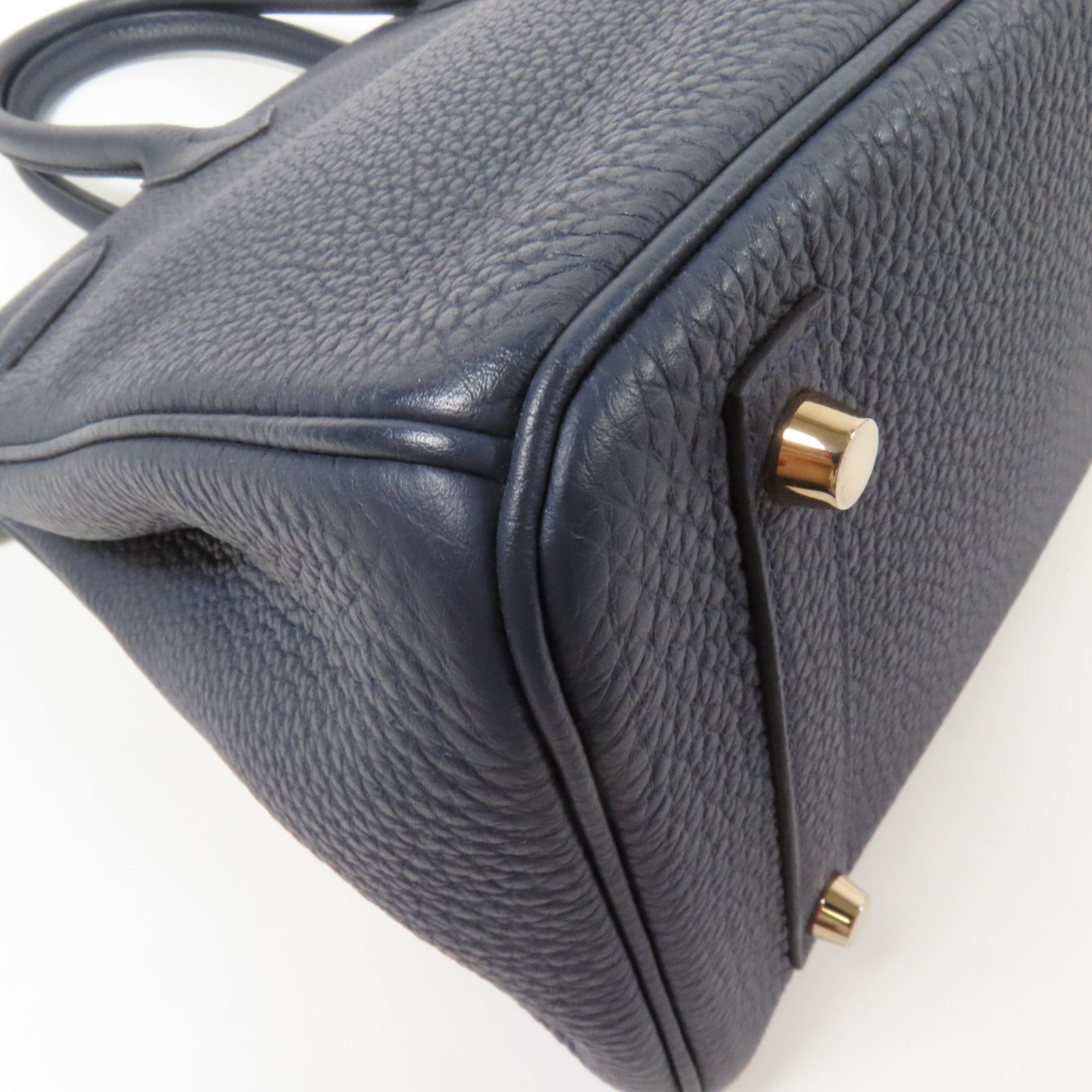 HERMES Togo皮革Birkin 30金扣手挽袋Bleu Nuit