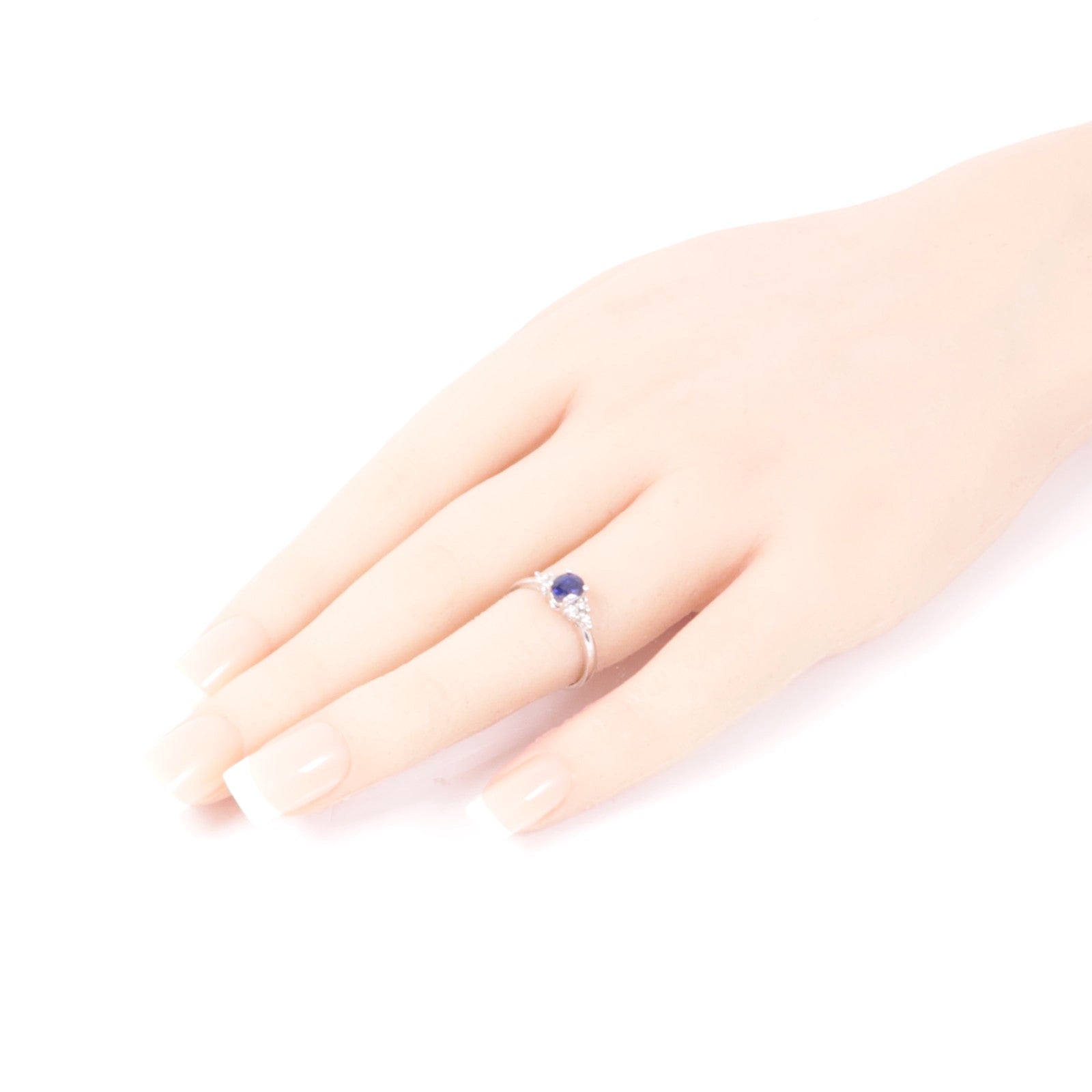JEWELRY 【激減優惠】18K白金Sapphire/Diamond Ring藍寶石/鑽石戒指US#5