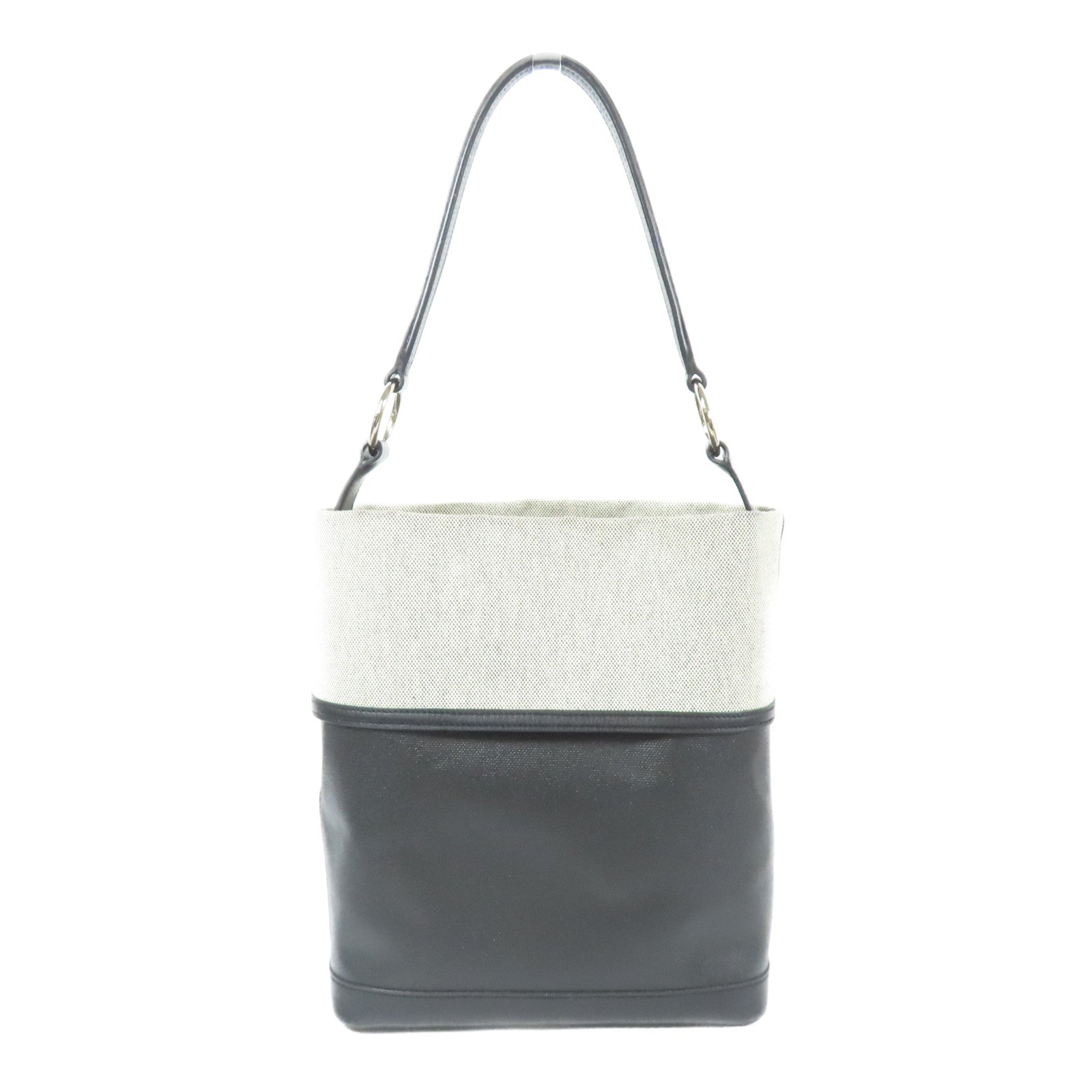 HERMES 帆布Col Roule 25銀扣肩背袋Noir