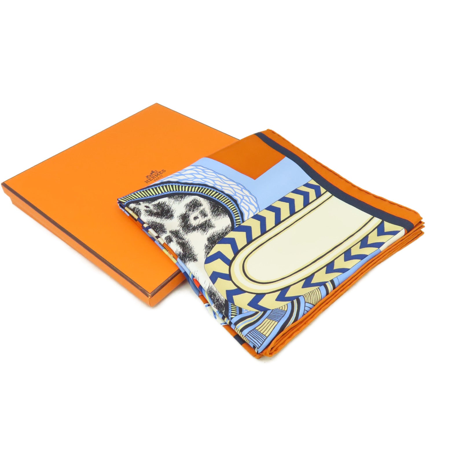 HERMES 【激減優惠】絲質Scarf 90x90絲巾橙色/藍色/彩色