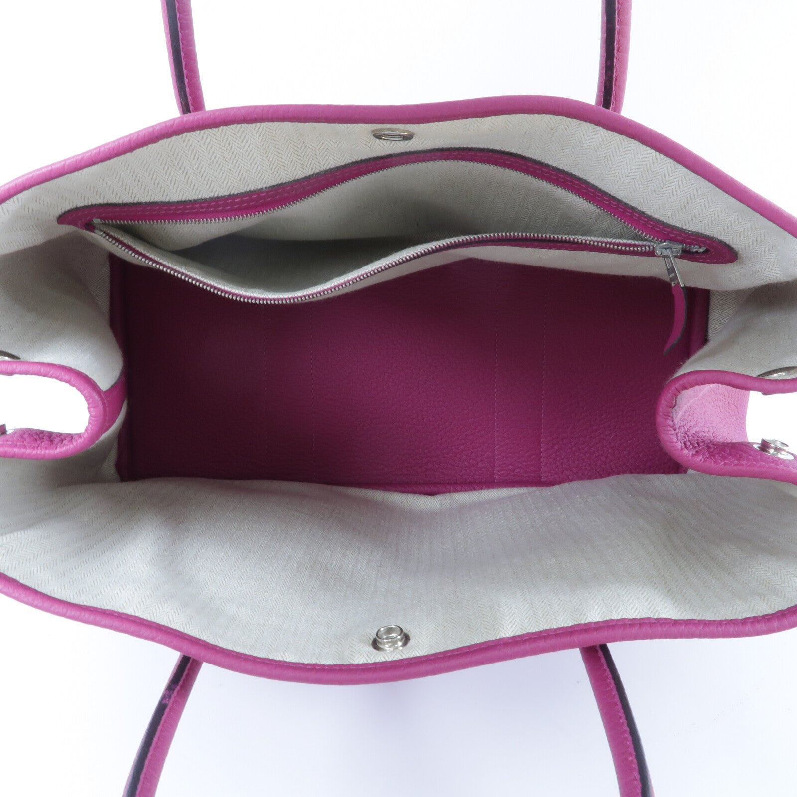 HERMES Country皮革Garden Party PM手挽袋Rose Pourpre
