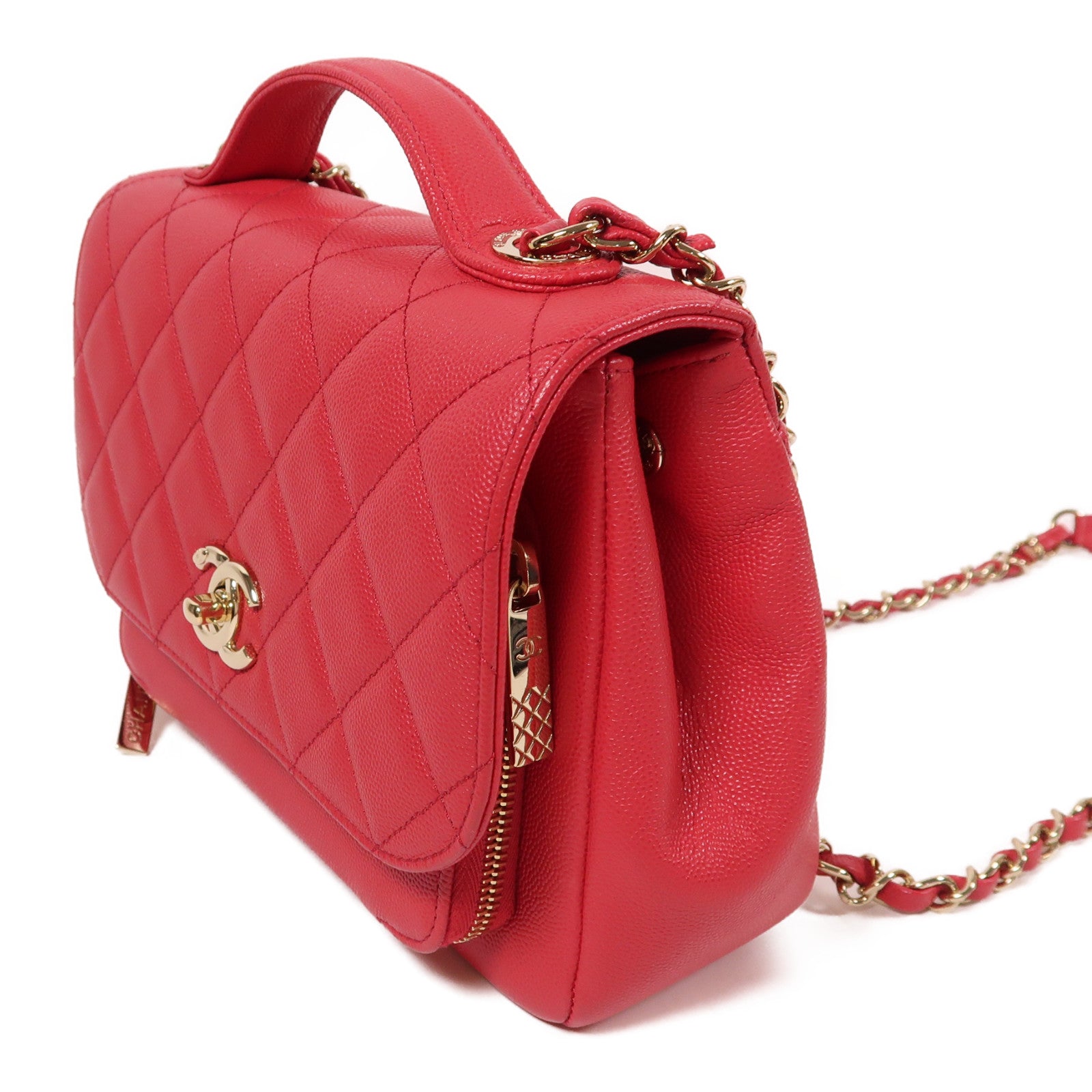 CHANEL 牛皮皮革Business Affinity金扣手挽肩背兩用袋