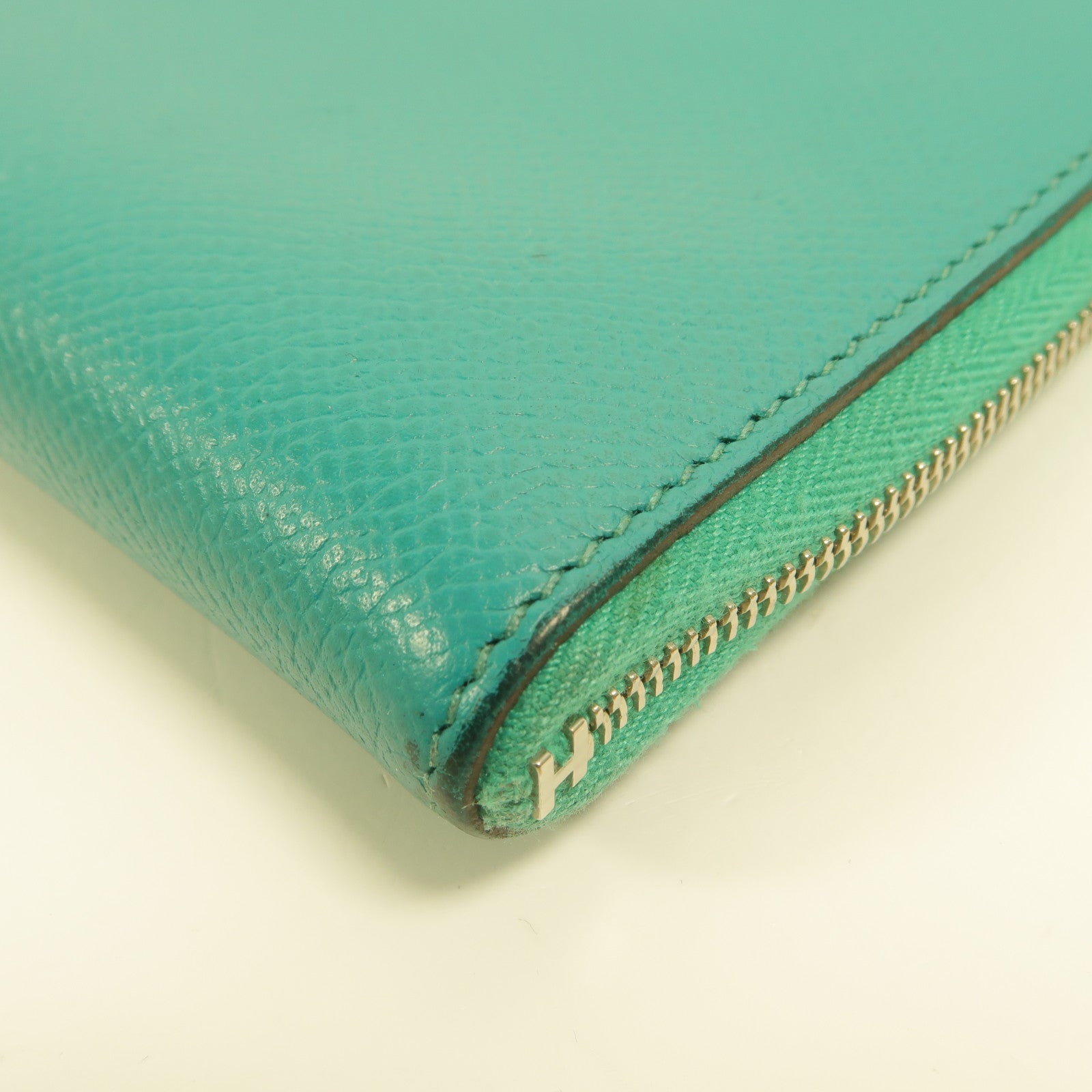 HERMES Epsom皮革Remix Duo Chimeres Wallet長錢包Bleu Paon