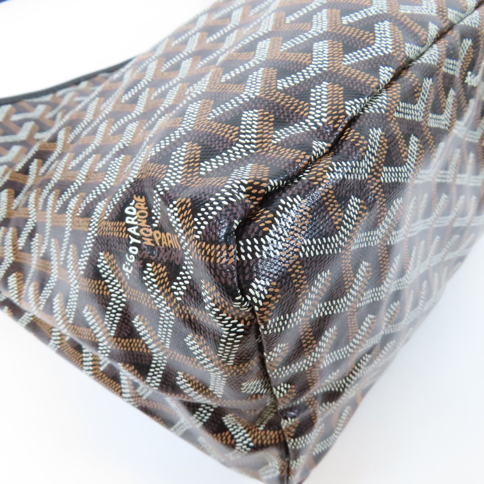 GOYARD 塗層帆布Boheme Hobo銀扣肩背袋黑色