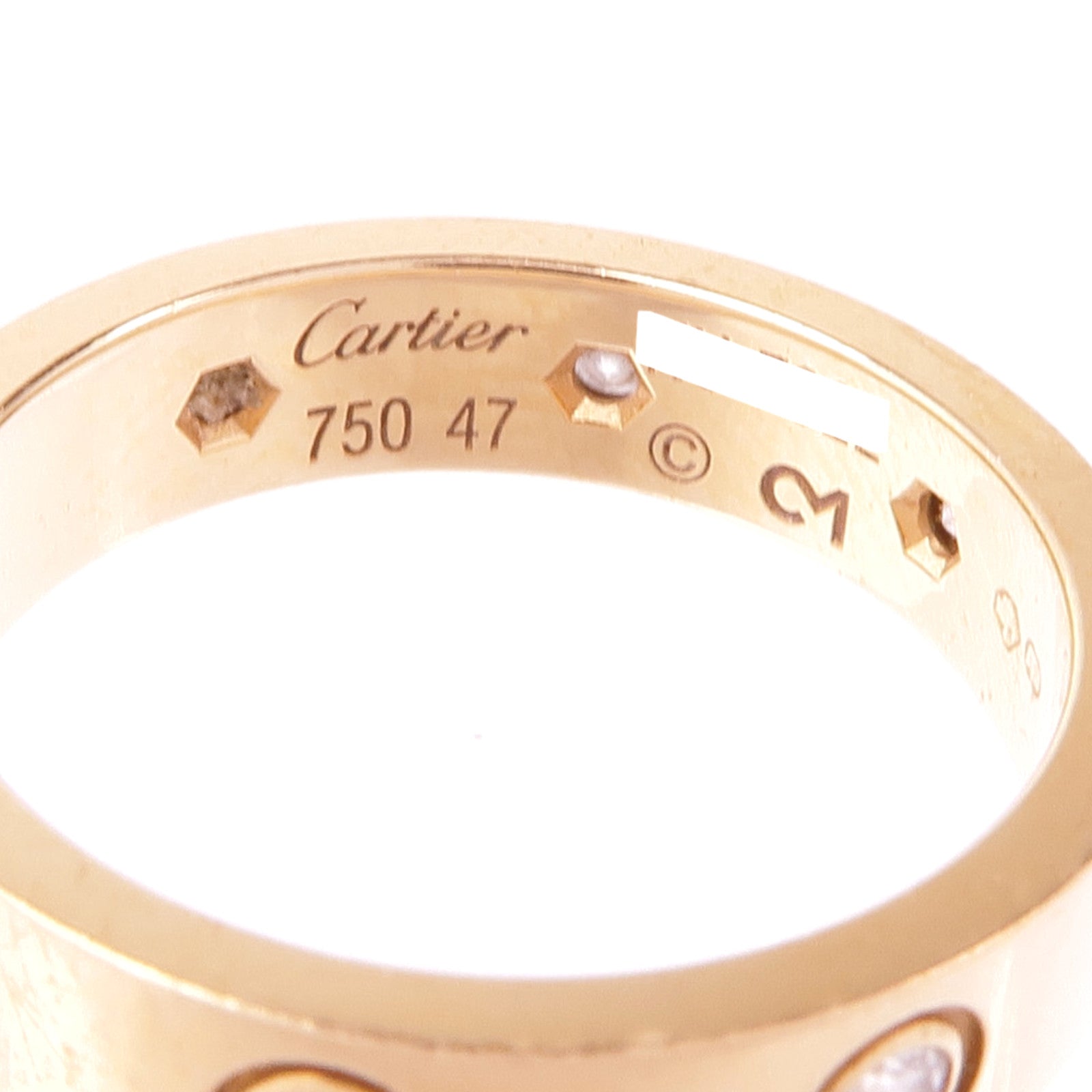 CARTIER 18K黃金Love Ring 8 Diamond鑽石戒指US#4