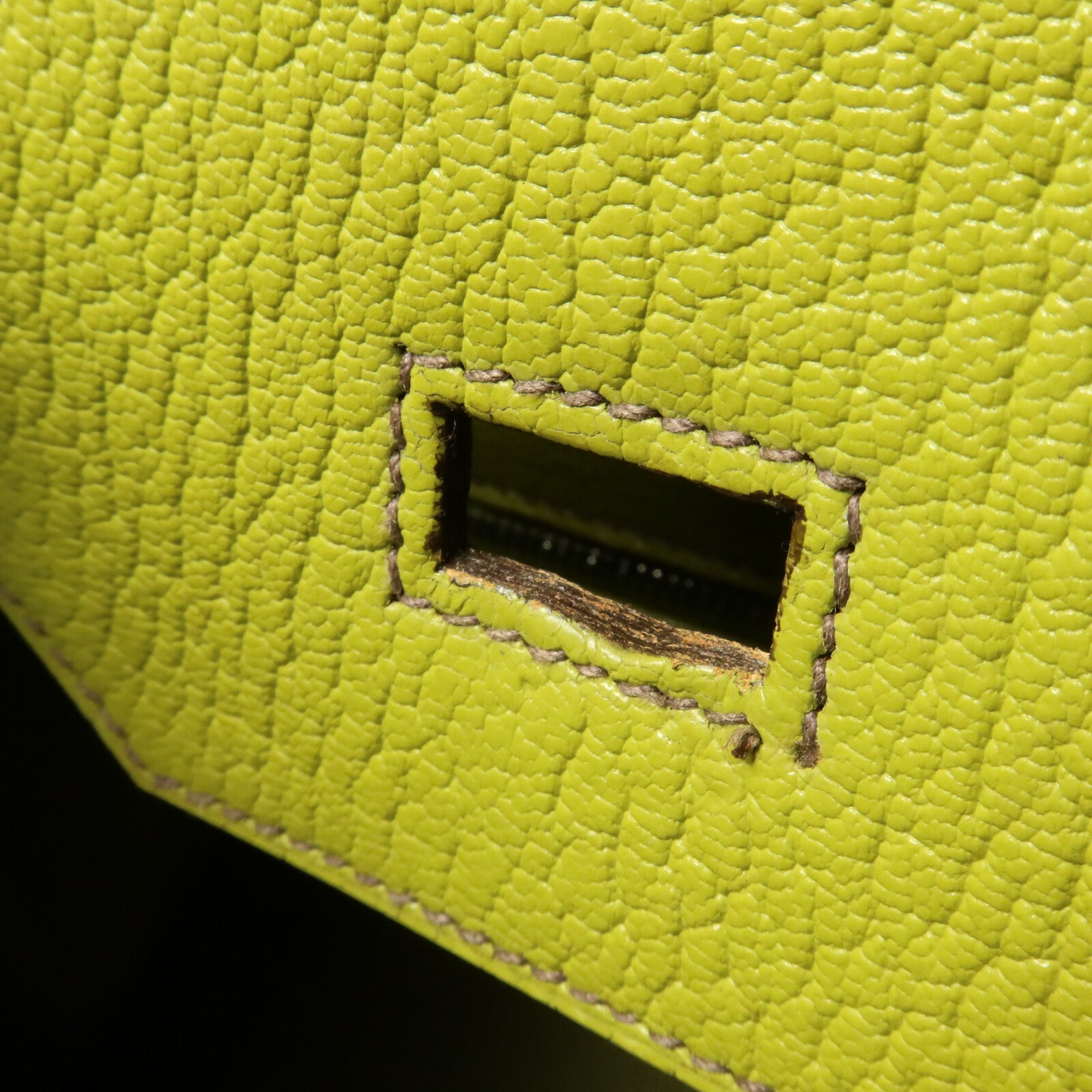 HERMES Chevre皮革Birkin 32 HAC手挽袋Vert Anis