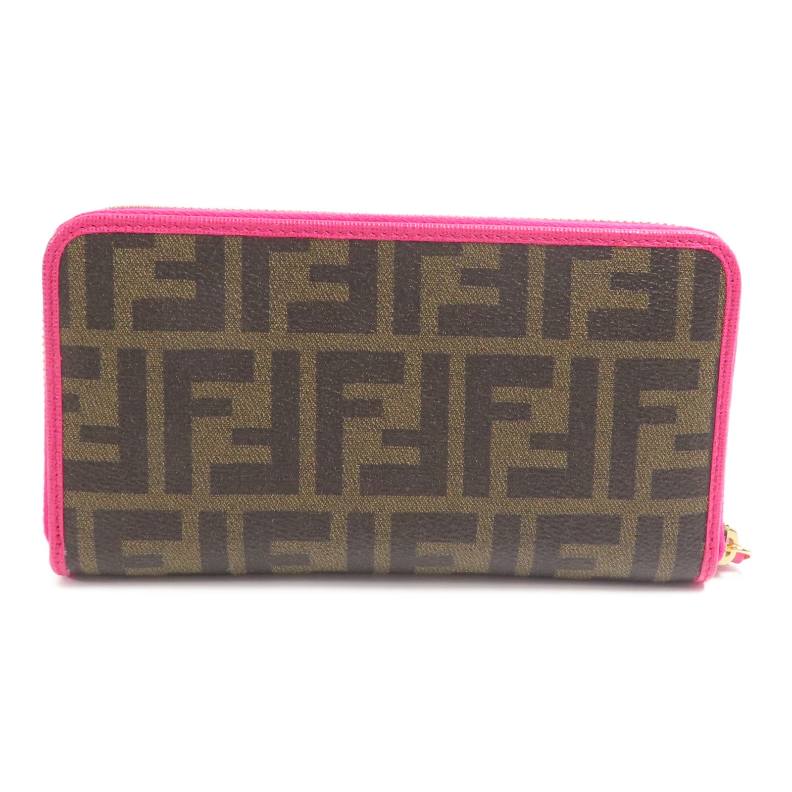 FENDI 塗層帆布Zipper Long Wallet銀扣長錢包