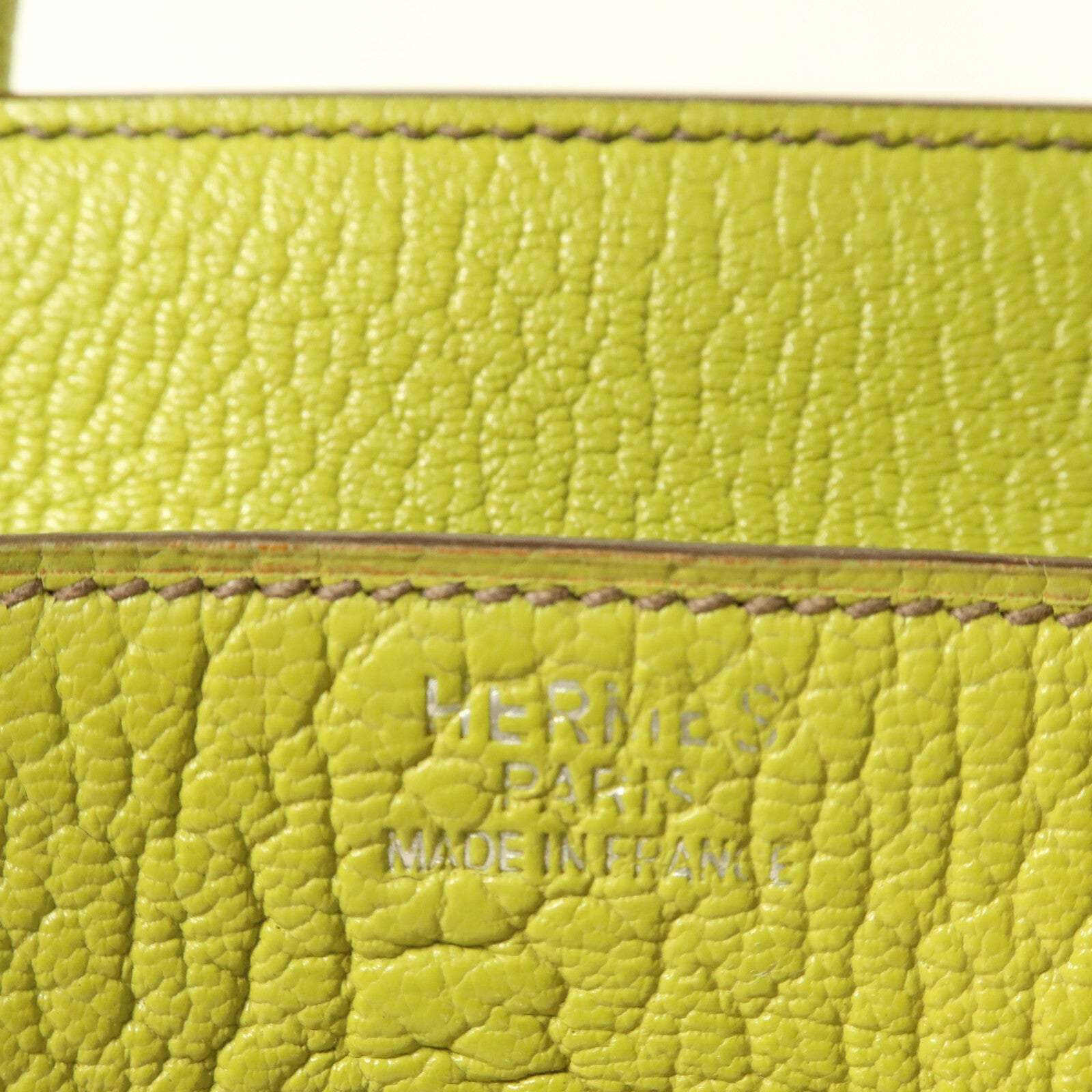 HERMES Chevre皮革Birkin 32 HAC手挽袋Vert Anis