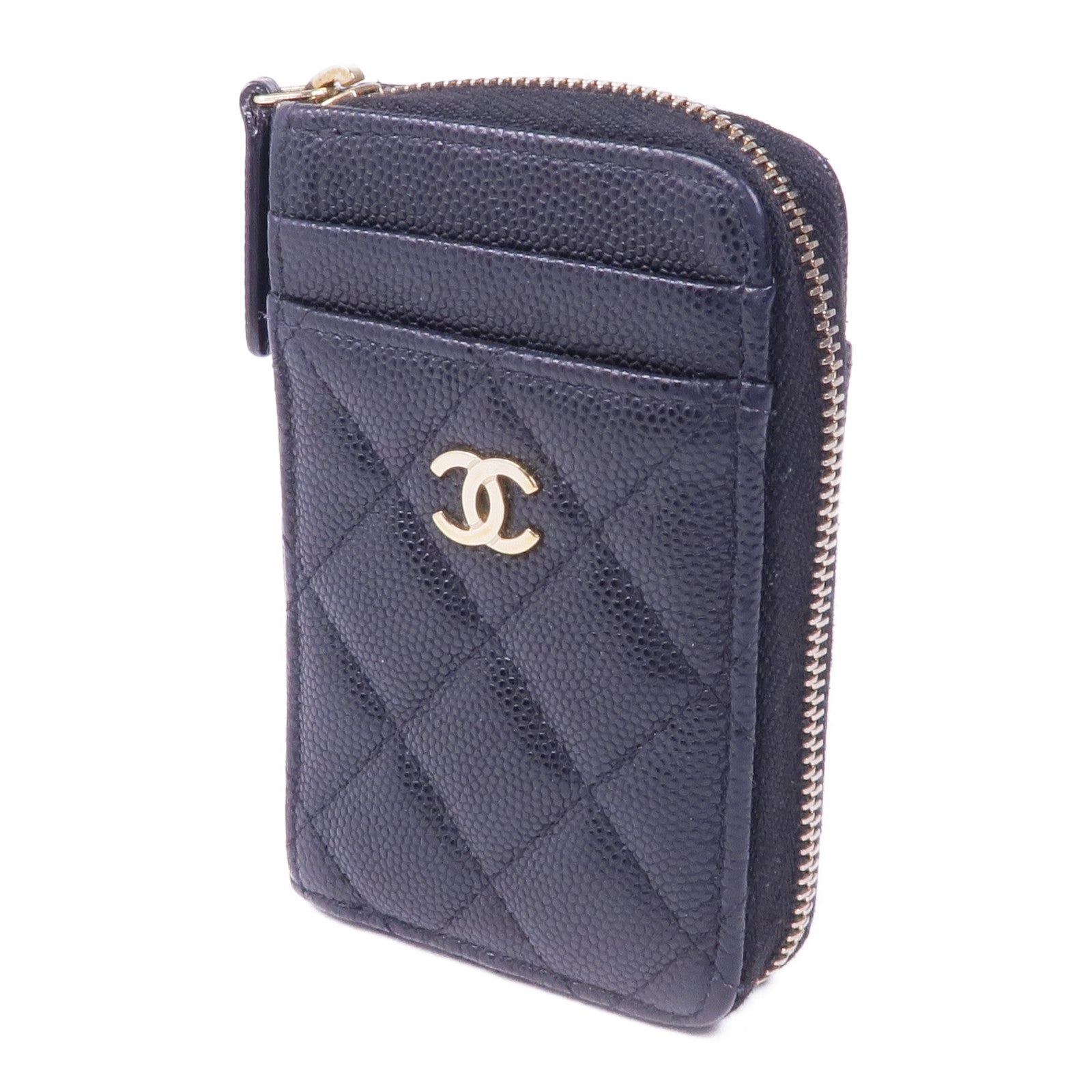 CHANEL 牛皮皮革Card/Coin Case金扣零錢包/卡片套