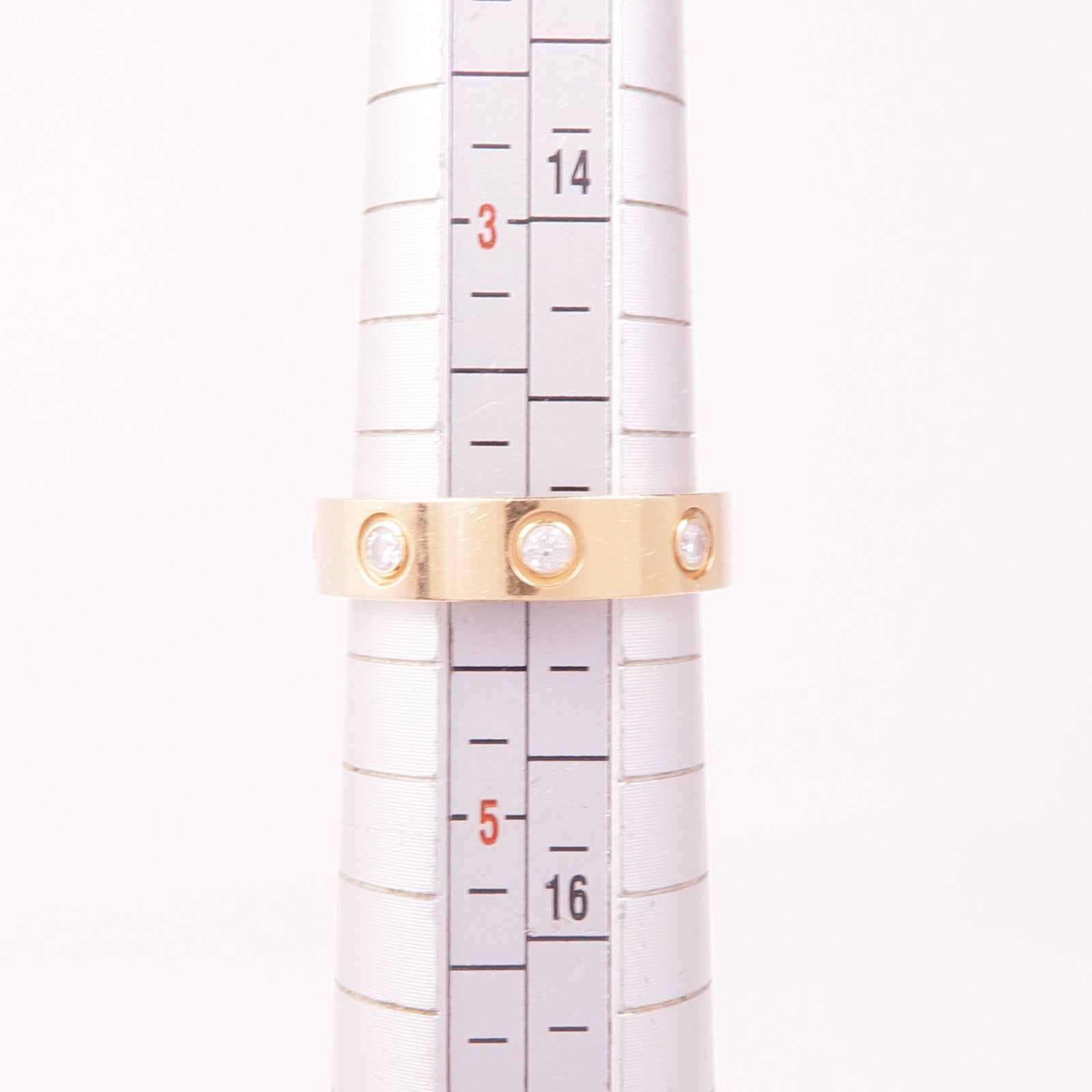 CARTIER 18K黃金Love Ring 8 Diamond鑽石戒指US#4