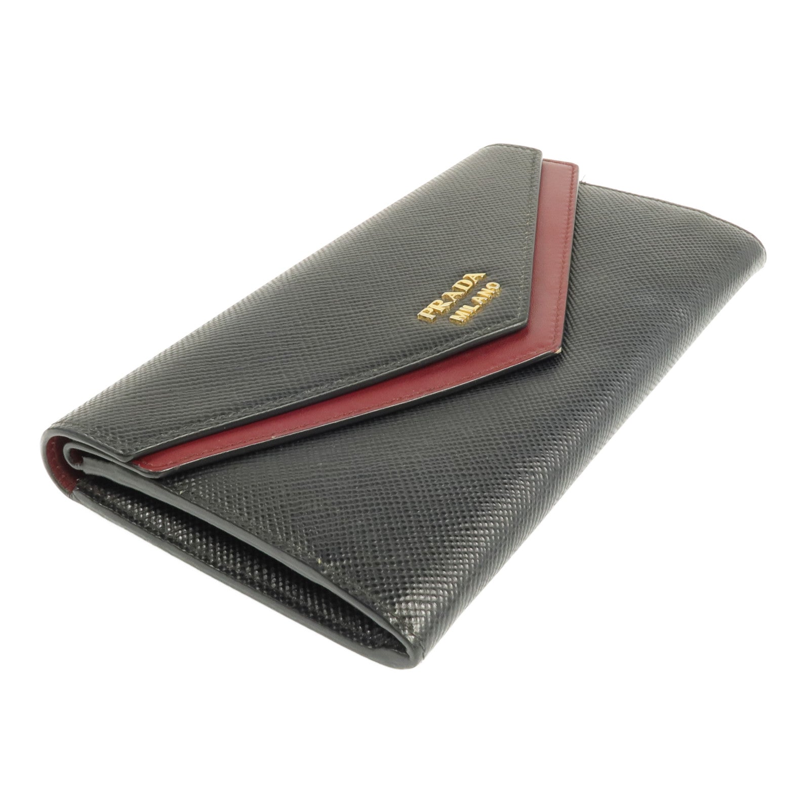 PRADA 牛皮皮革Zipper Long Wallet金扣長錢包