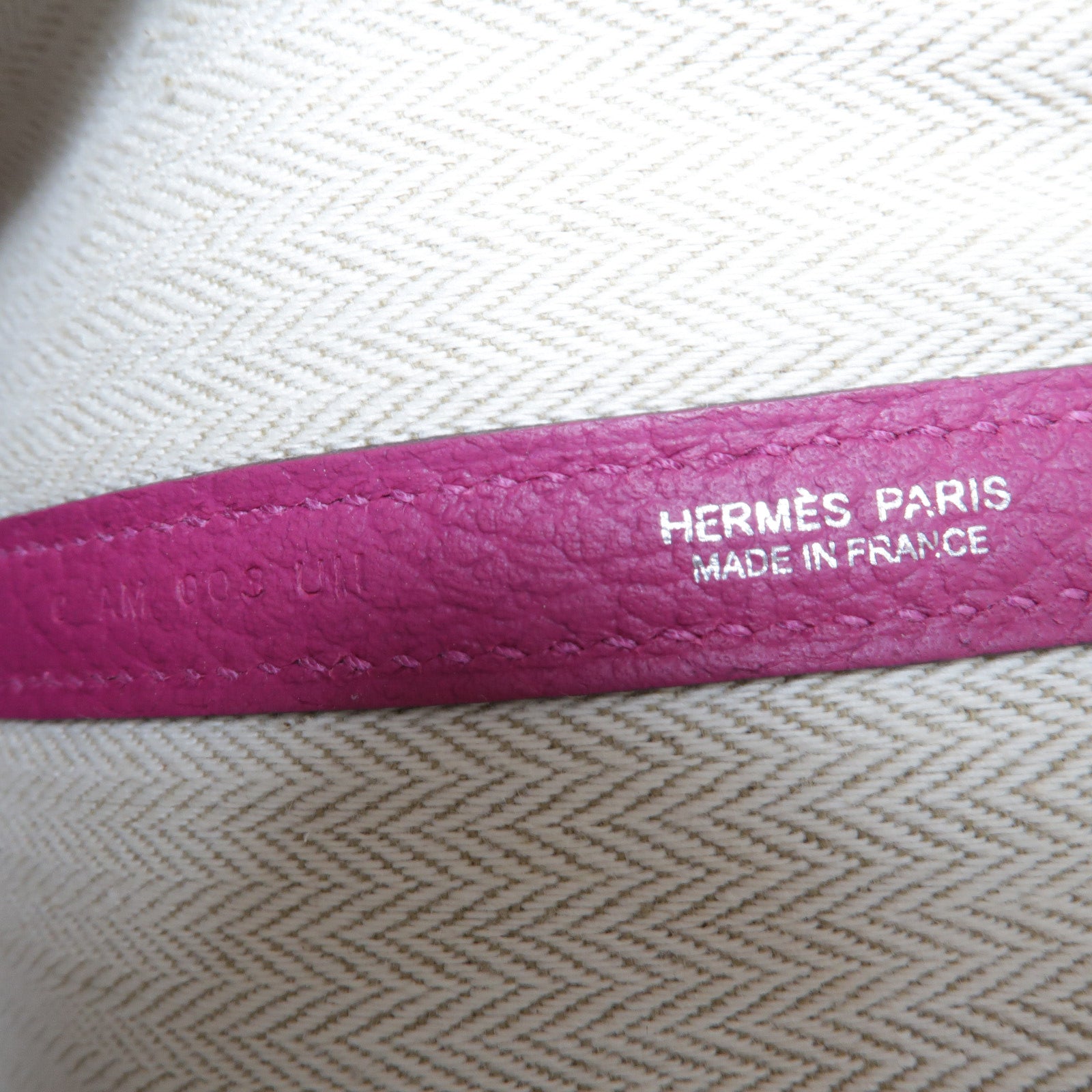 HERMES Country皮革Garden Party PM手挽袋Rose Pourpre