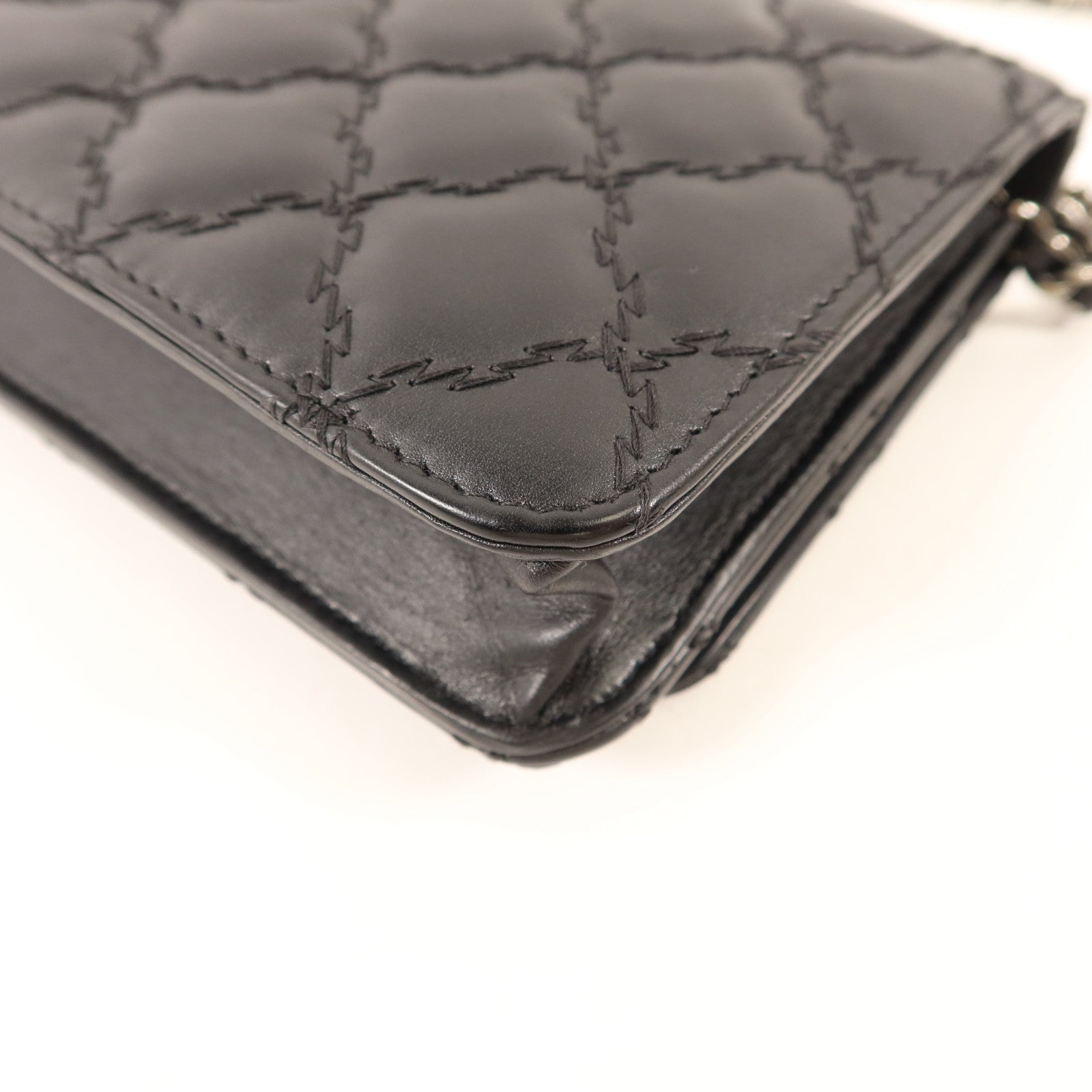 CHANEL 牛皮皮革WOC Wallet On Chain銀扣鏈帶肩背袋