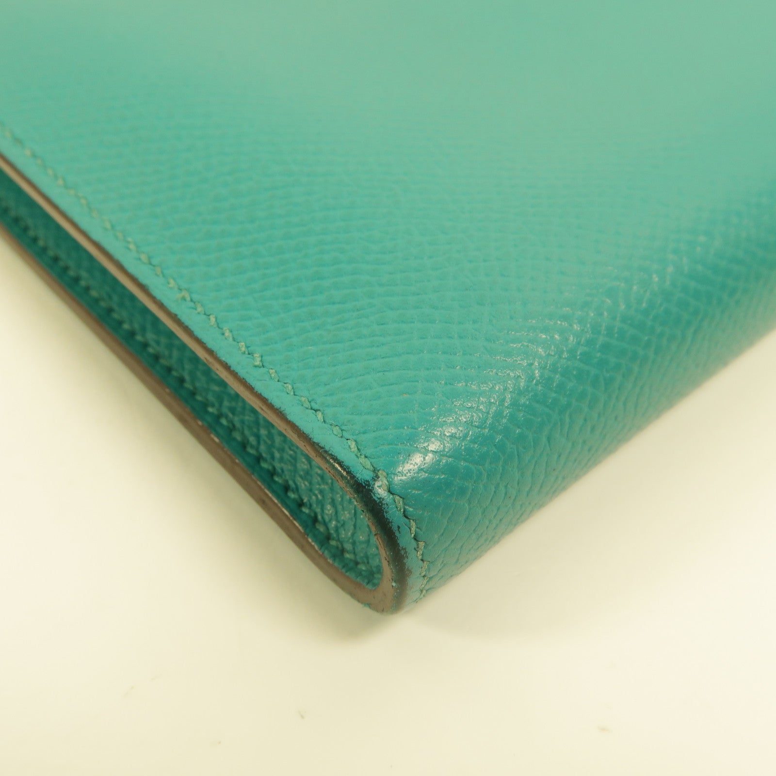 HERMES Epsom皮革Remix Duo Chimeres Wallet長錢包Bleu Paon