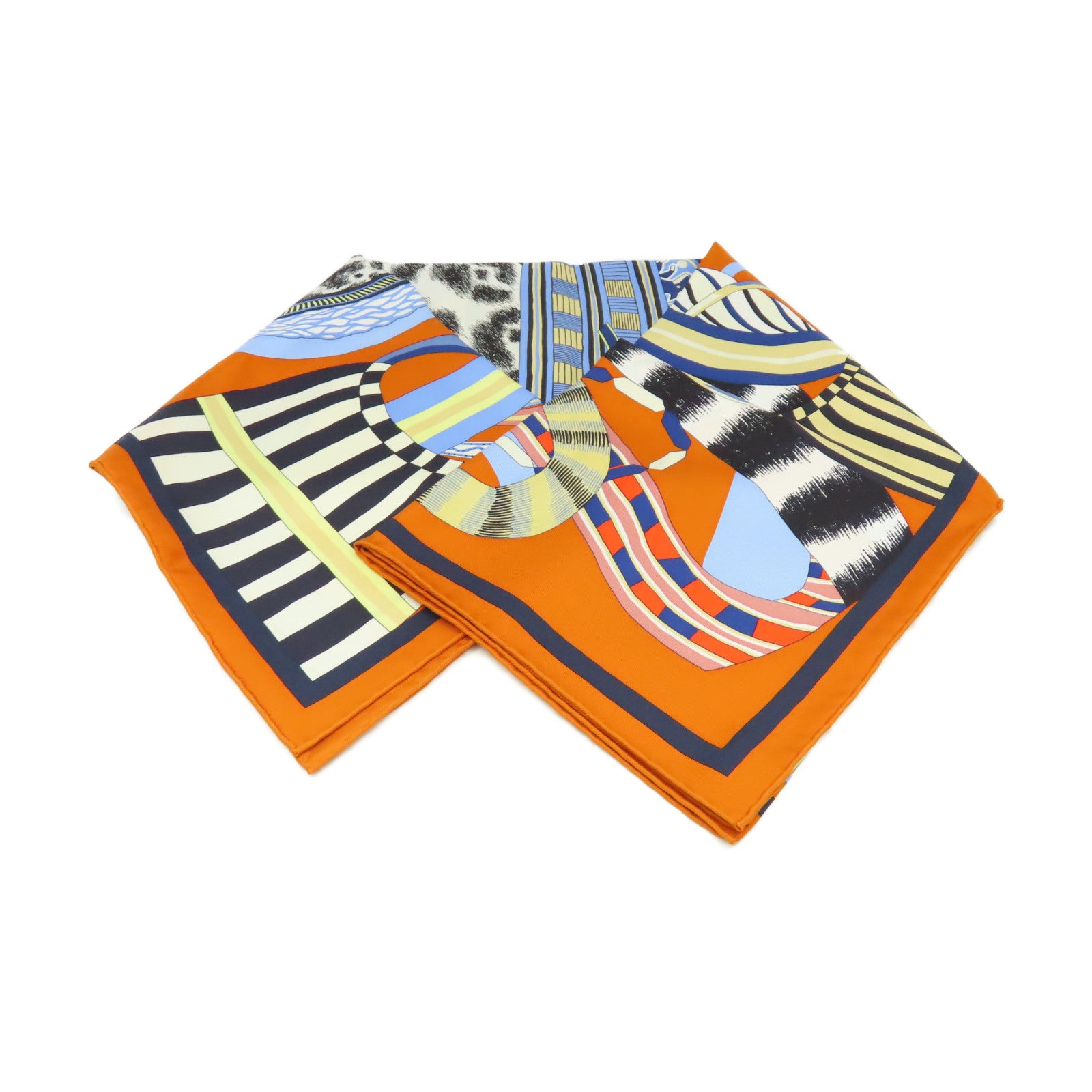 HERMES 【激減優惠】絲質Scarf 90x90絲巾橙色/藍色/彩色