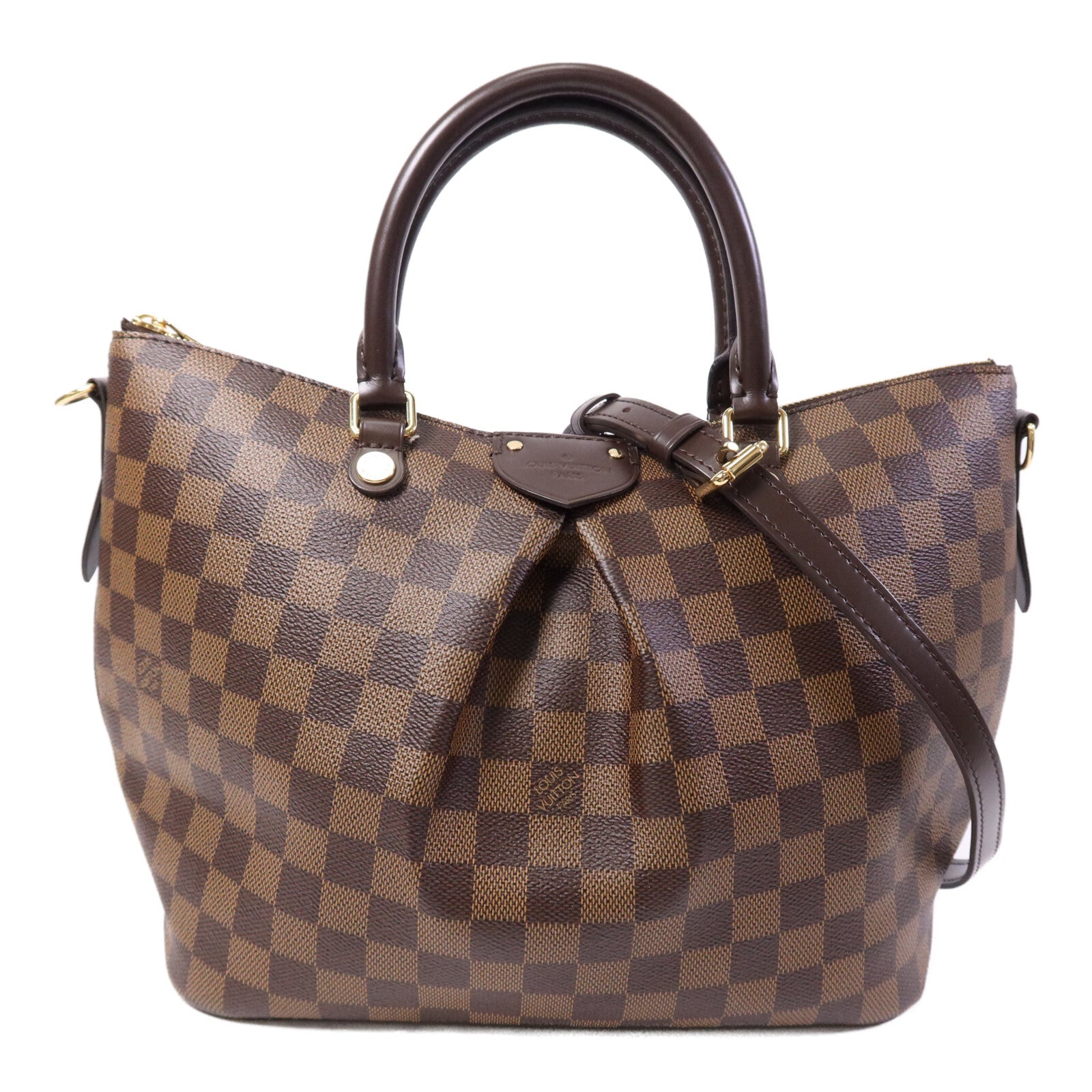LOUIS VUITTON 【激減優惠】Damier Ebene Siena MM金扣肩背袋