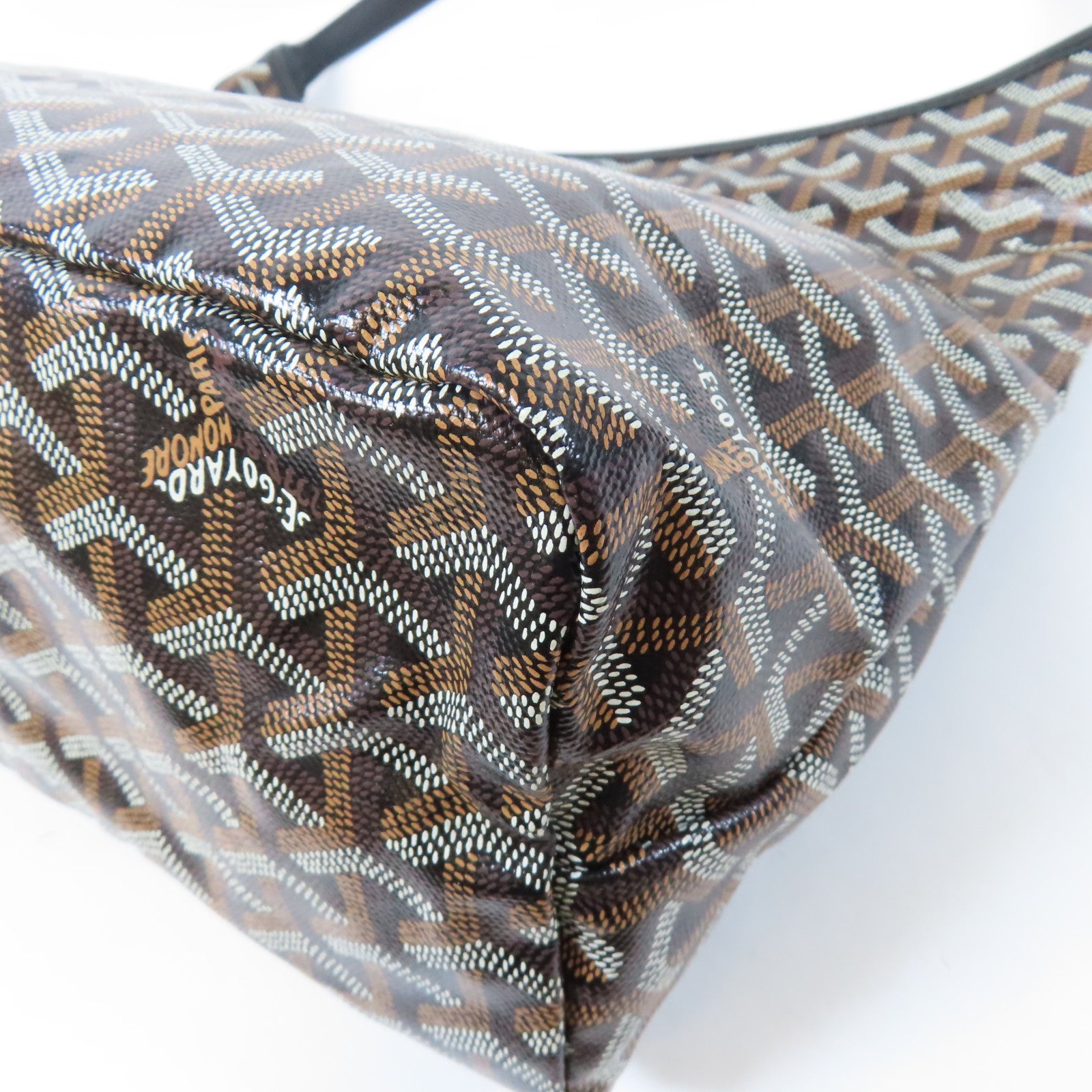 GOYARD 塗層帆布Boheme Hobo銀扣肩背袋黑色