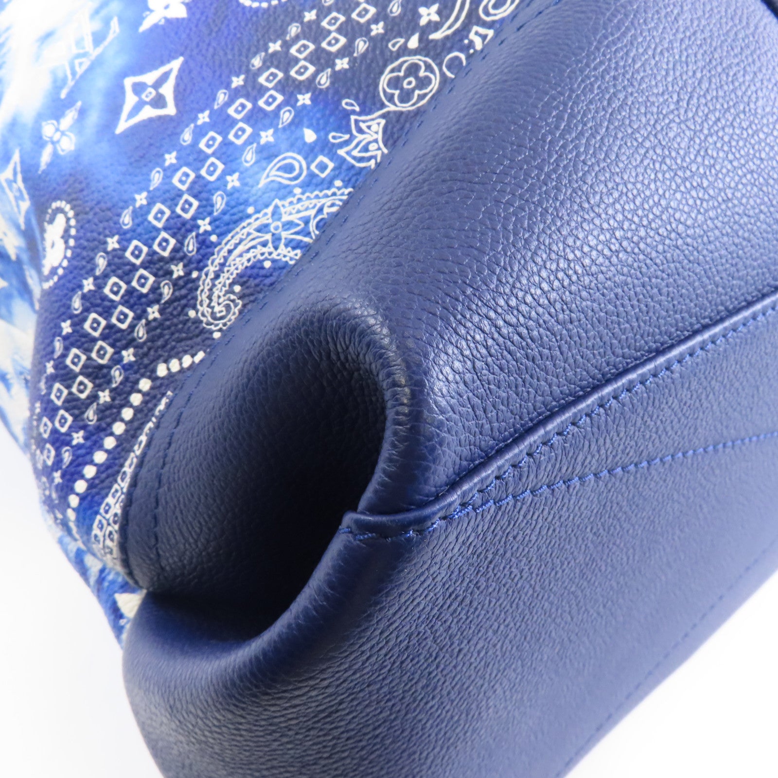 LOUIS VUITTON Monogram Bandana Tote Journey銀扣手挽袋藍色