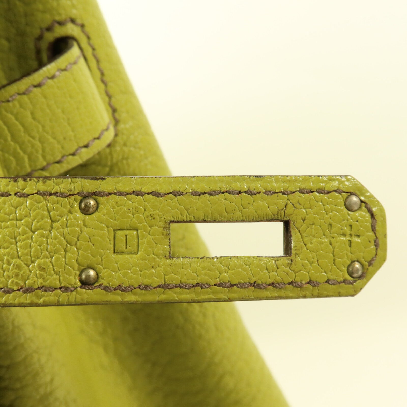 HERMES Chevre皮革Birkin 32 HAC手挽袋Vert Anis