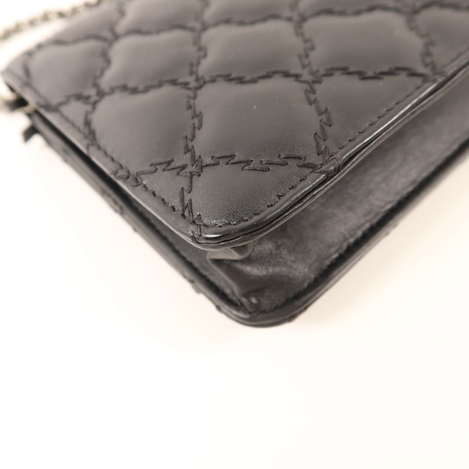 CHANEL 牛皮皮革WOC Wallet On Chain銀扣鏈帶肩背袋